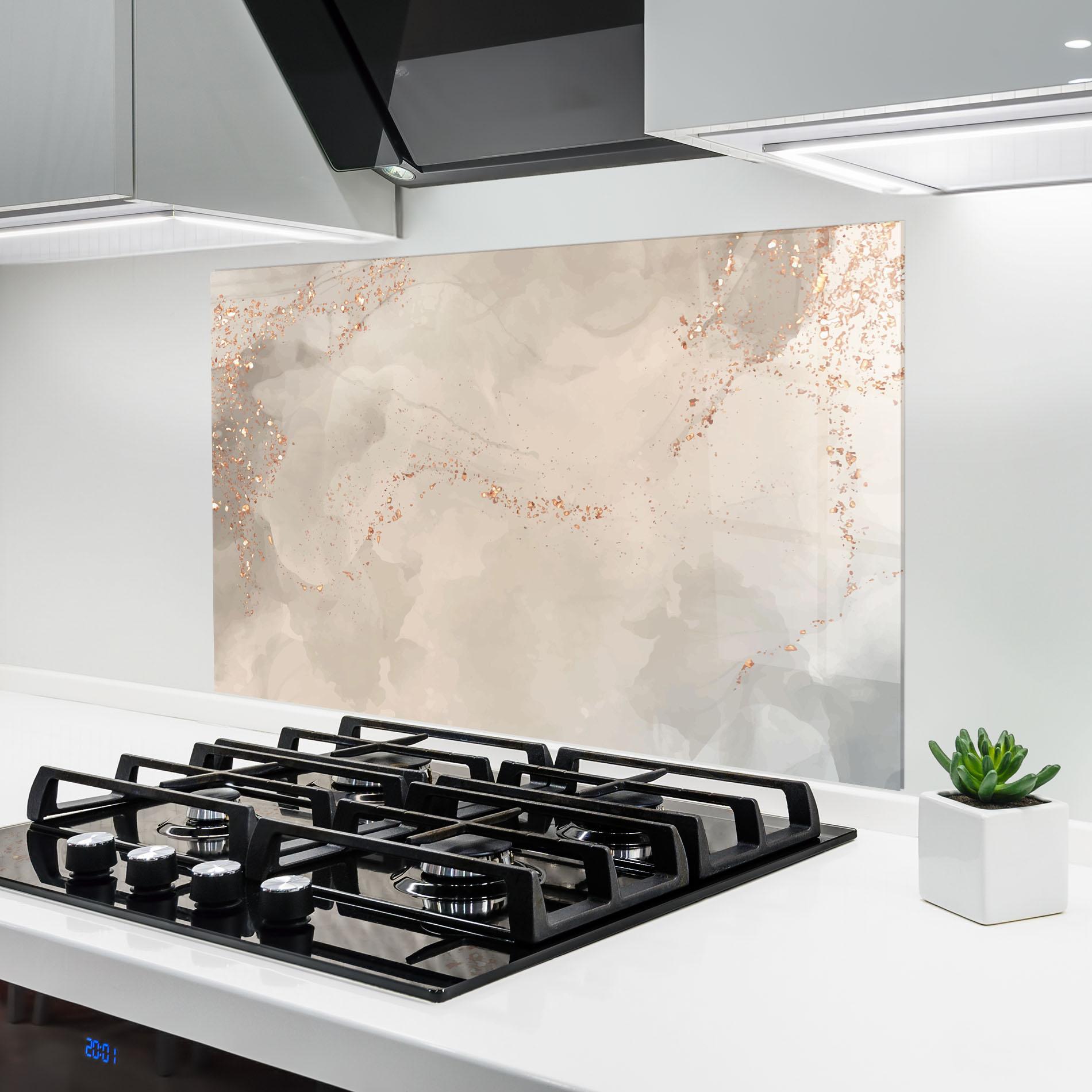 Küchenrückwand Glas Pink Grey Marble 01 mockup 6