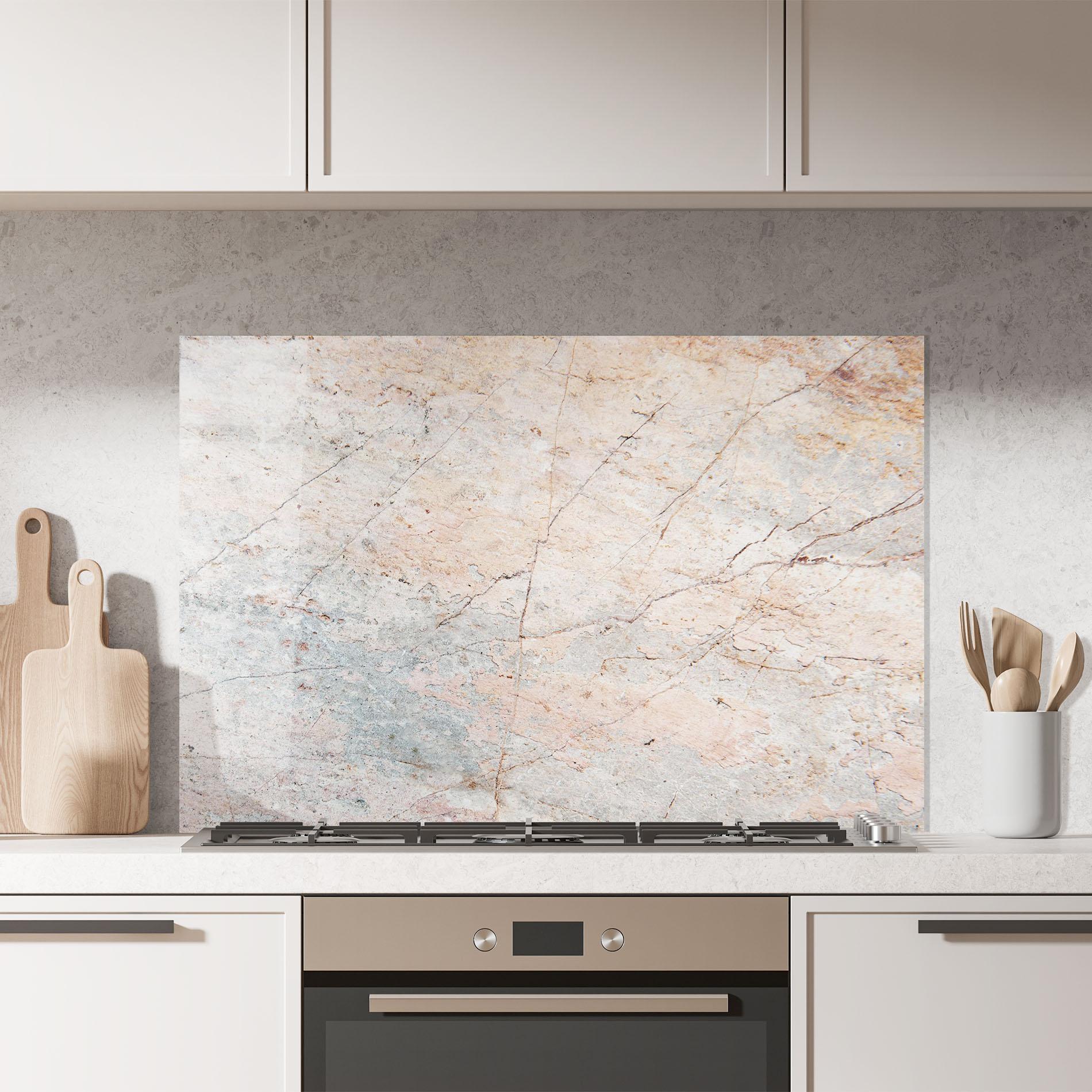 Küchenrückwand Glas Light Pink Grey mockup 7
