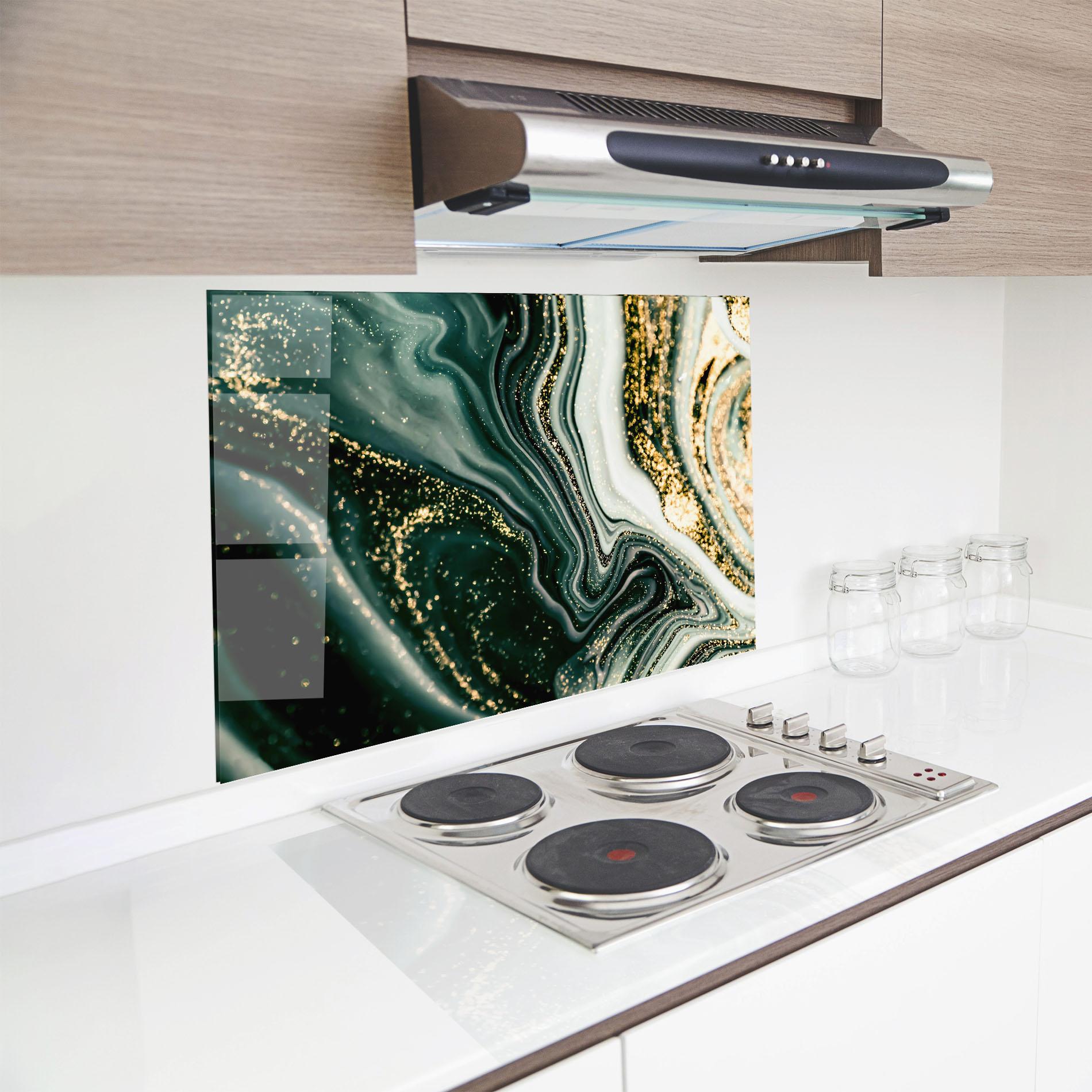 Küchenrückwand Glas Abstract Shades mockup 8