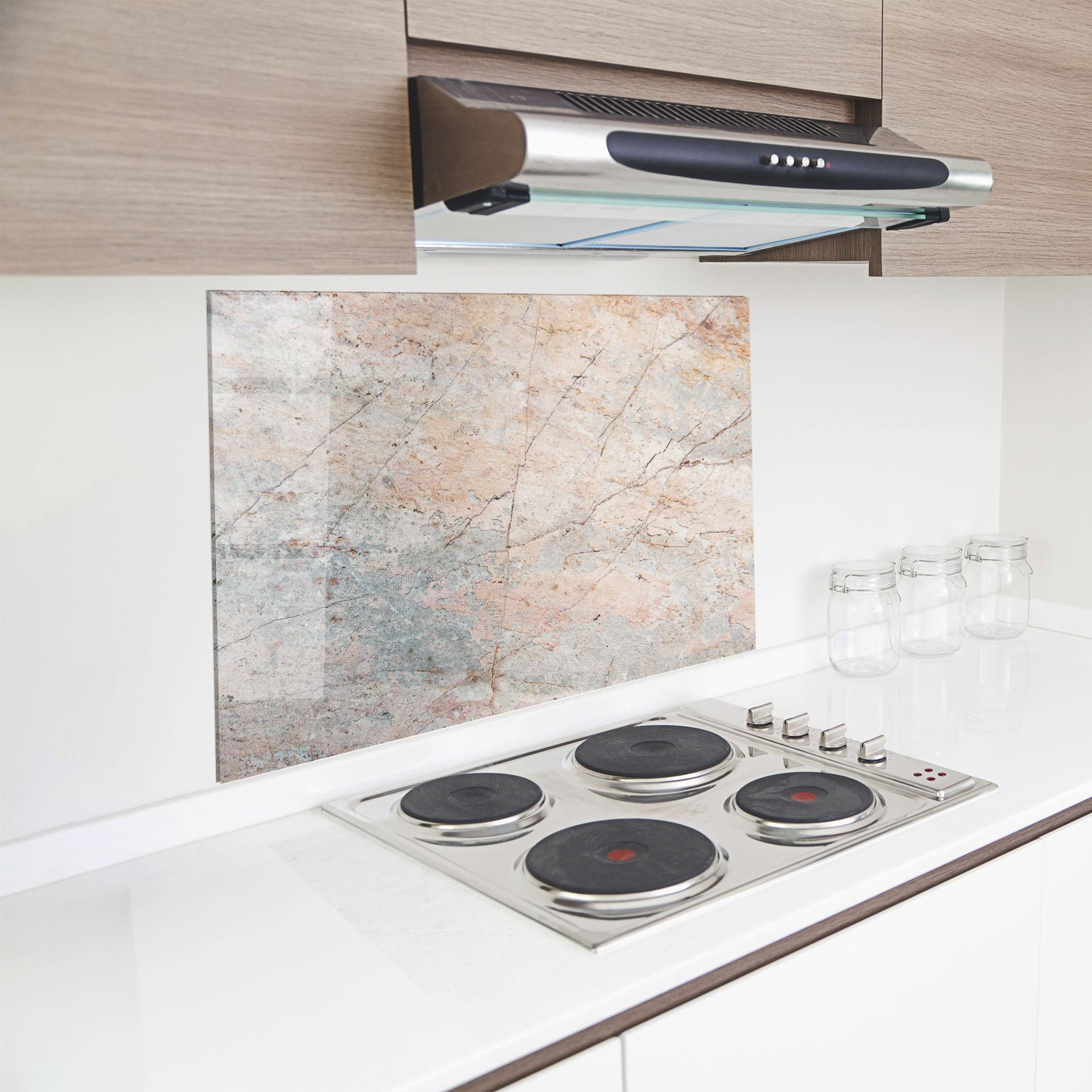 Küchenrückwand Glas Light Pink Grey mockup 8