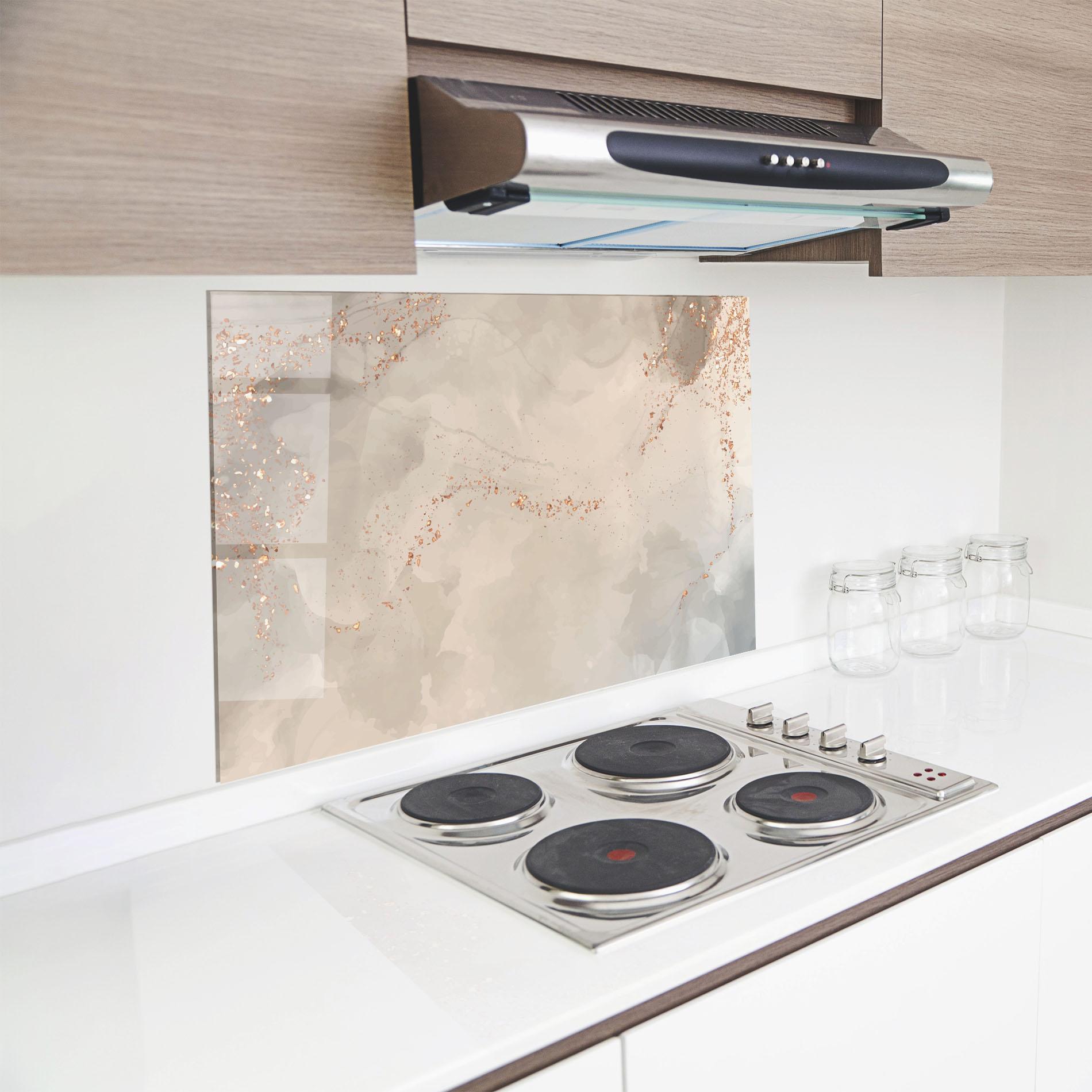 Küchenrückwand Glas Pink Grey Marble 01 mockup 8