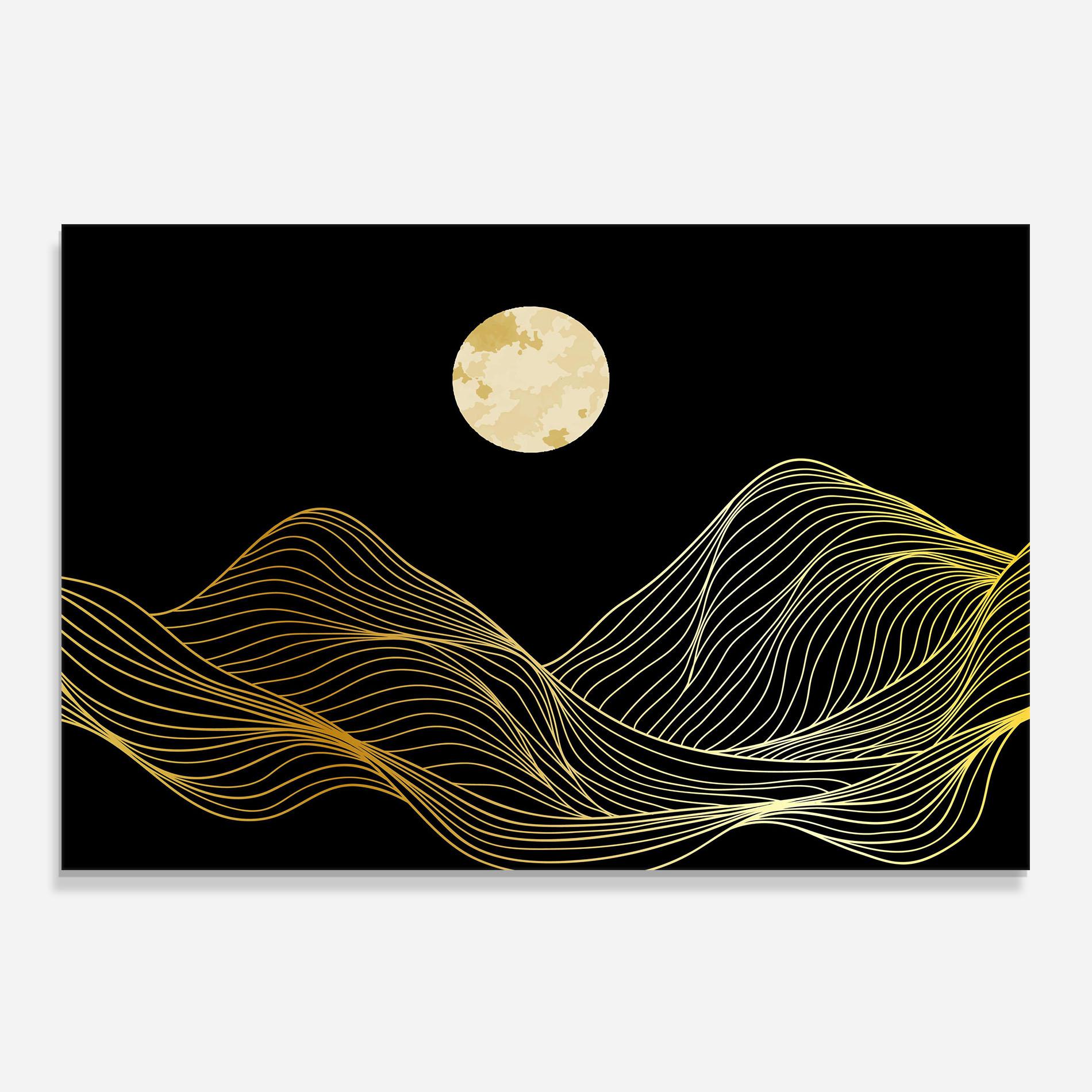 Küchenrückwand Glas Golden Moon mockup 0