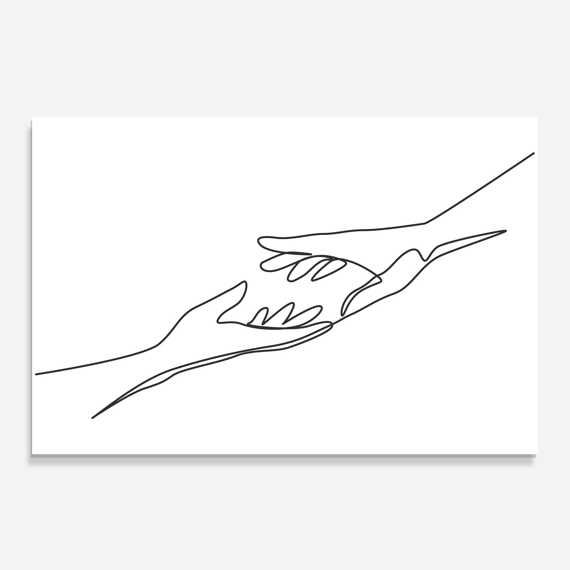 Küchenrückwand Glas Hands Reaching mockup 0