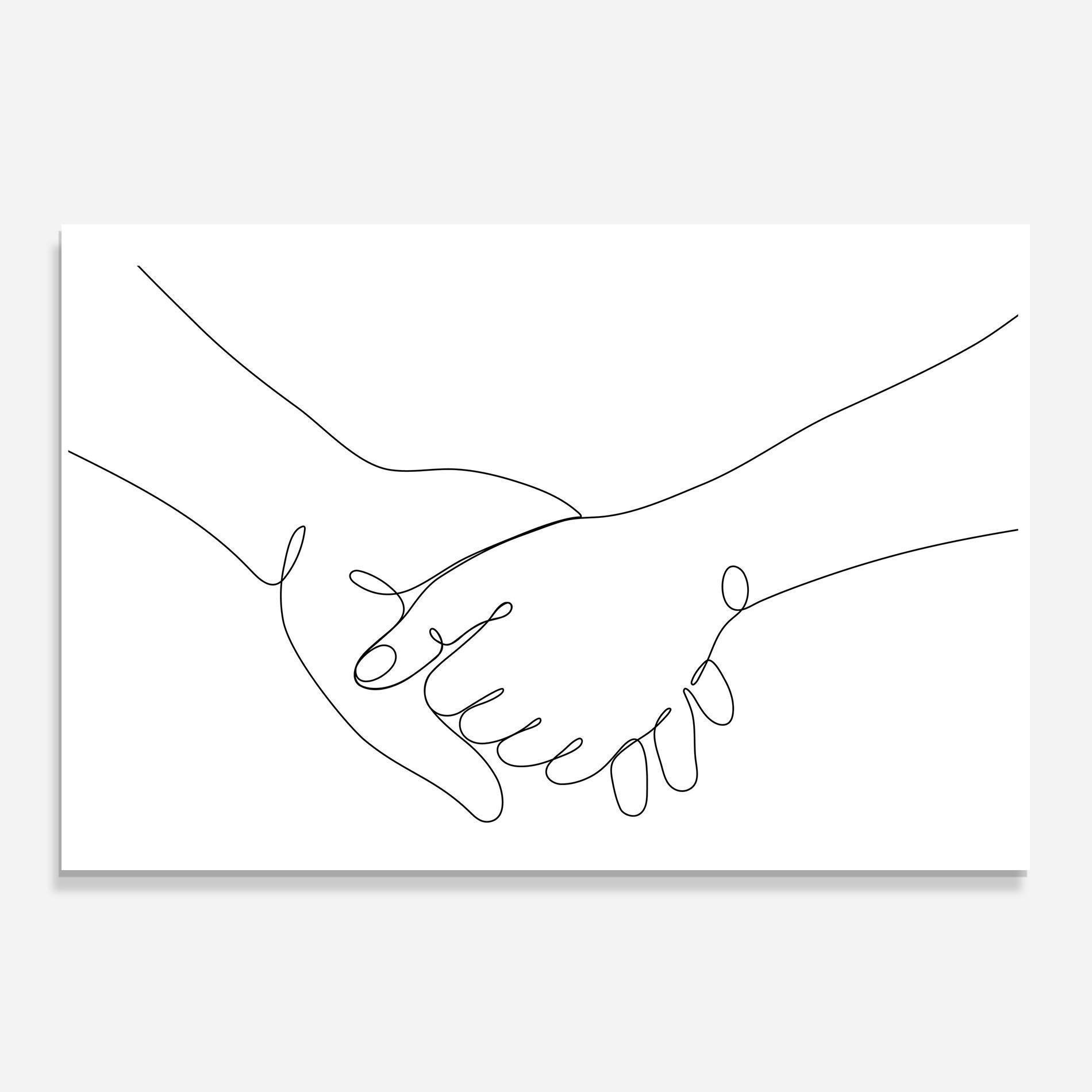 Küchenrückwand Glas Minimalistic Hands mockup 0