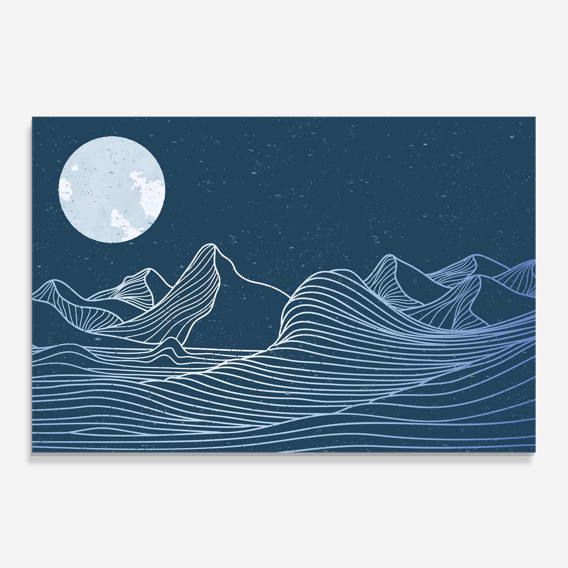 Küchenrückwand Glas Ocean Blue Wave mockup 0