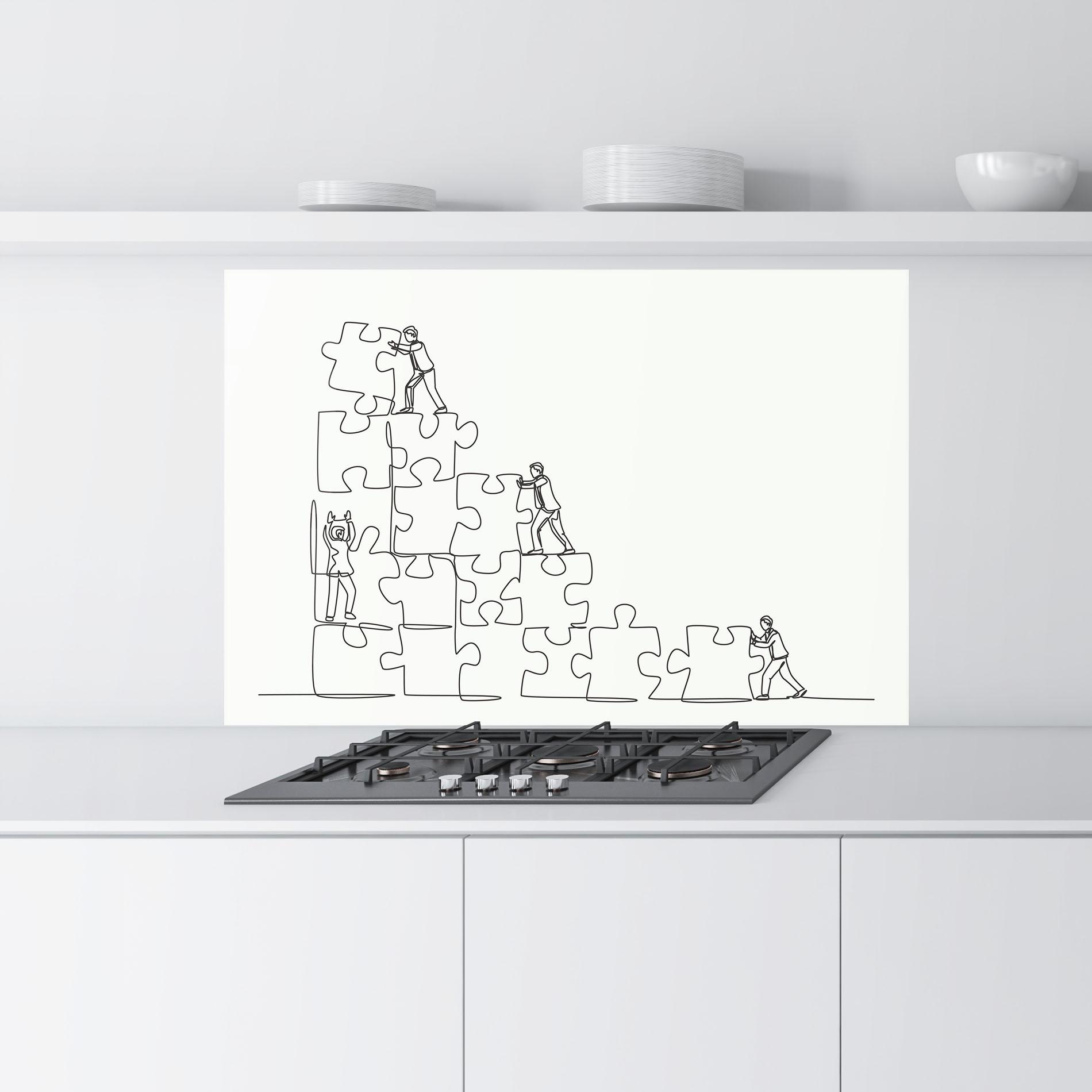 Küchenrückwand Glas Businessman Up mockup 9