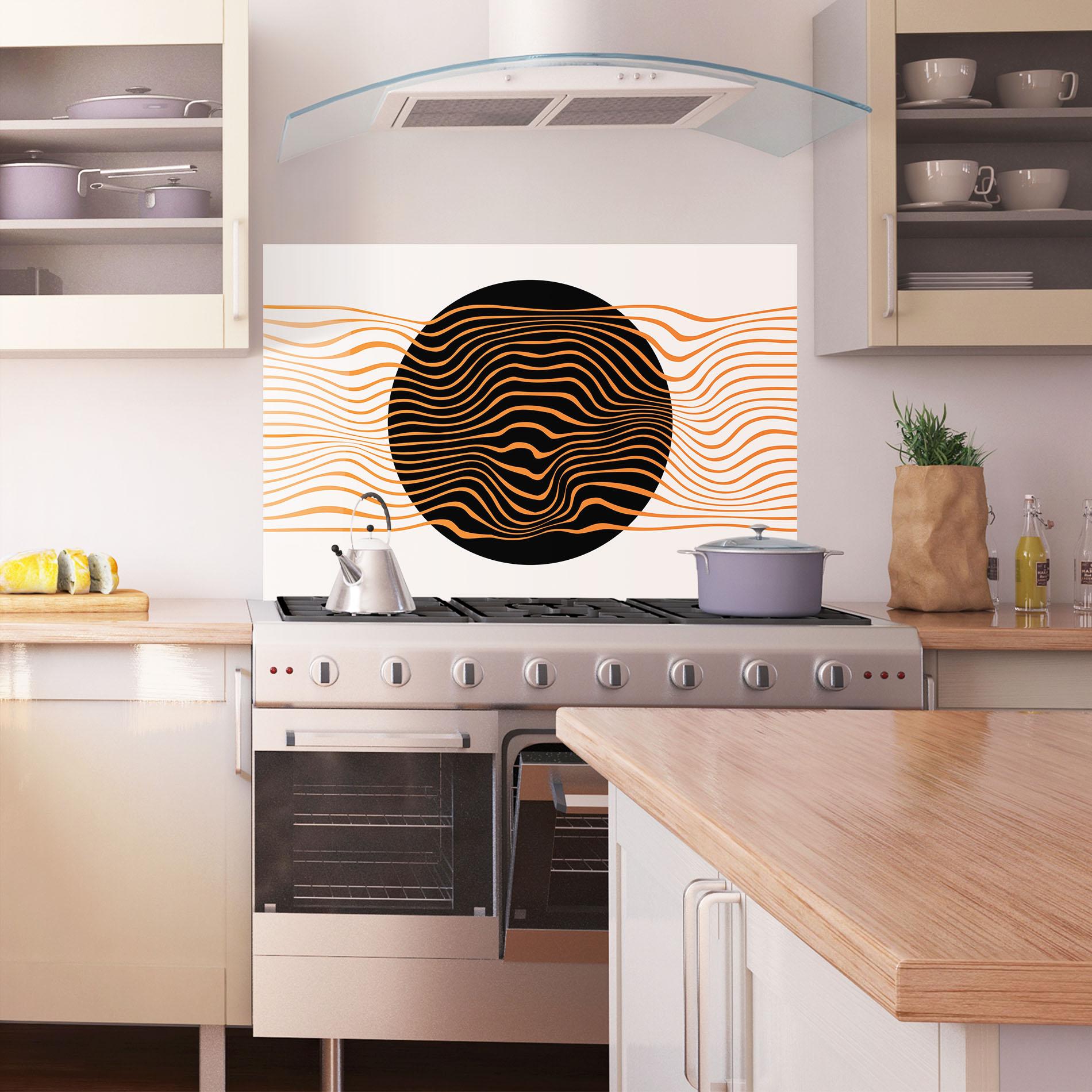 Küchenrückwand Glas Black Circle mockup 1