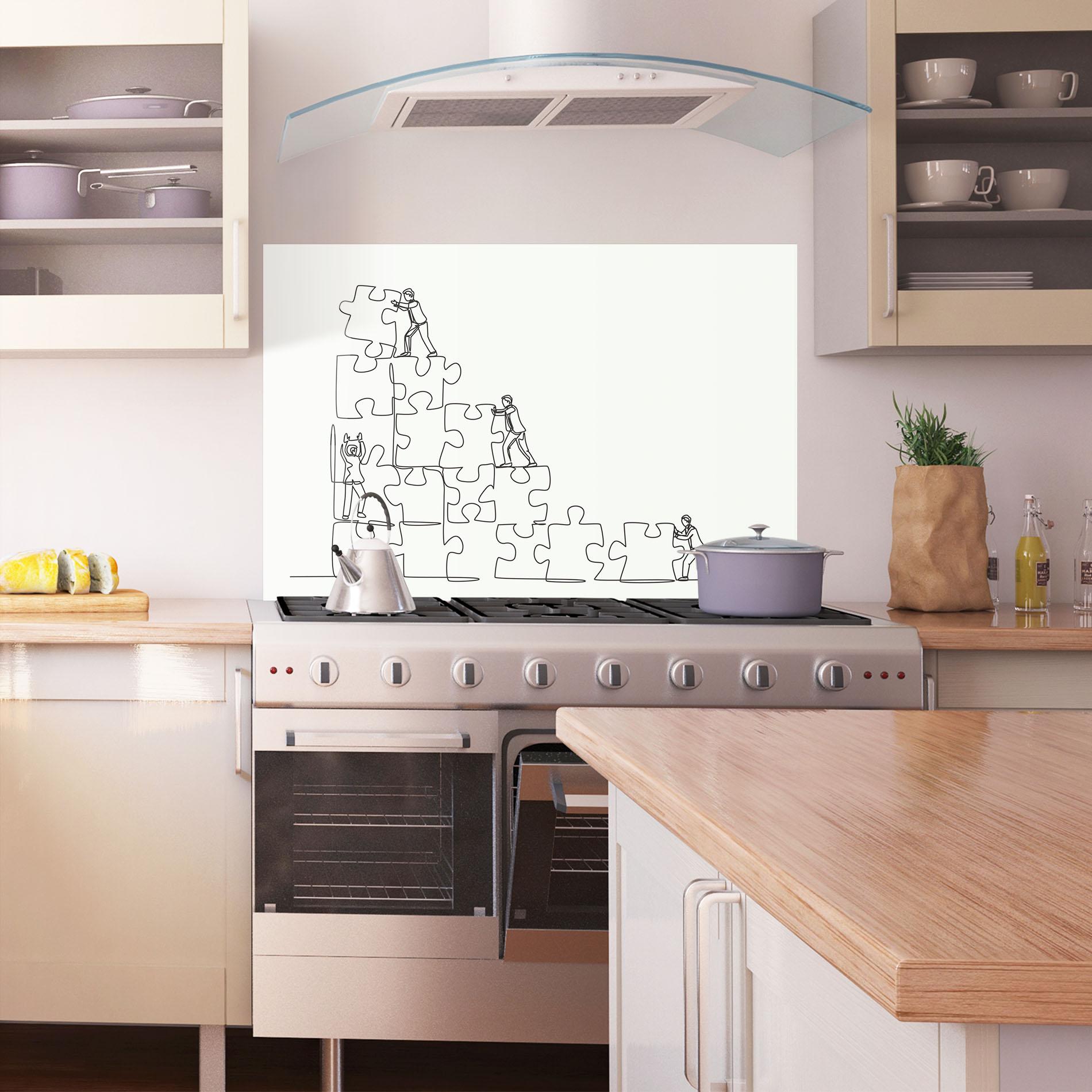 Küchenrückwand Glas Businessman Up mockup 1