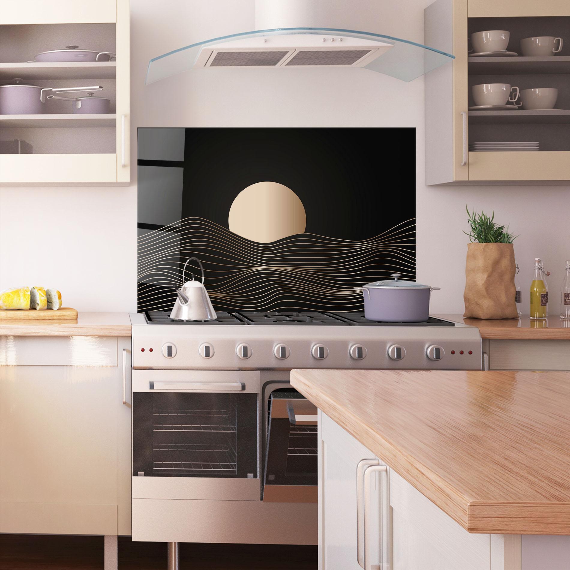 Küchenrückwand Glas Cream Moon mockup 1