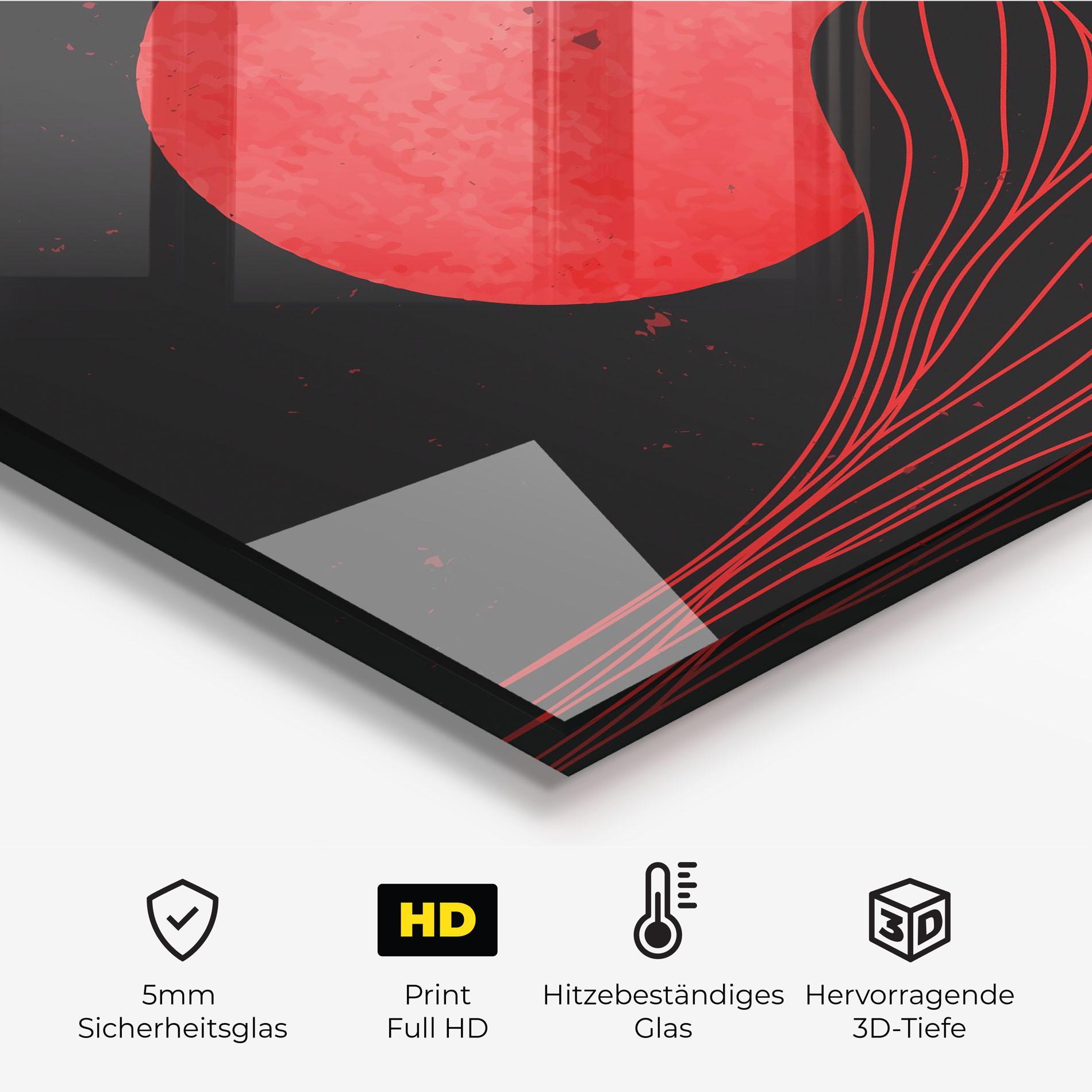 Küchenrückwand Glas Bloody Moon mockup 2