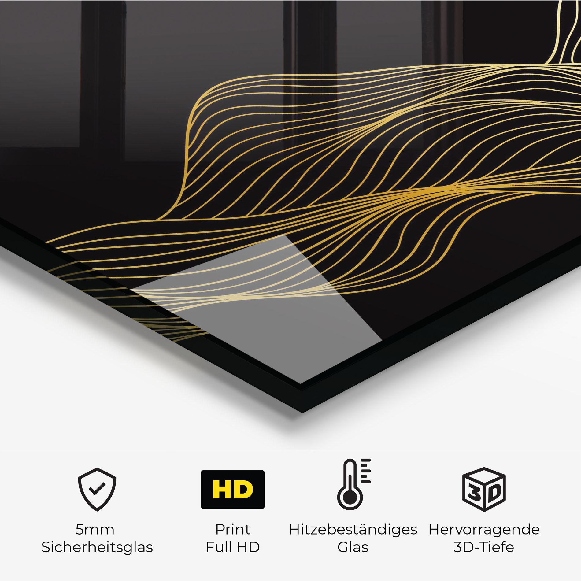 Küchenrückwand Glas Golden Moon mockup 2