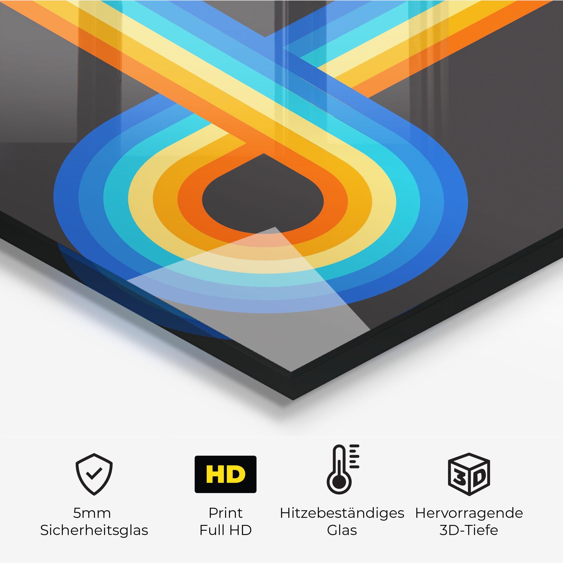 Küchenrückwand Glas Vintage Ranbow mockup 2