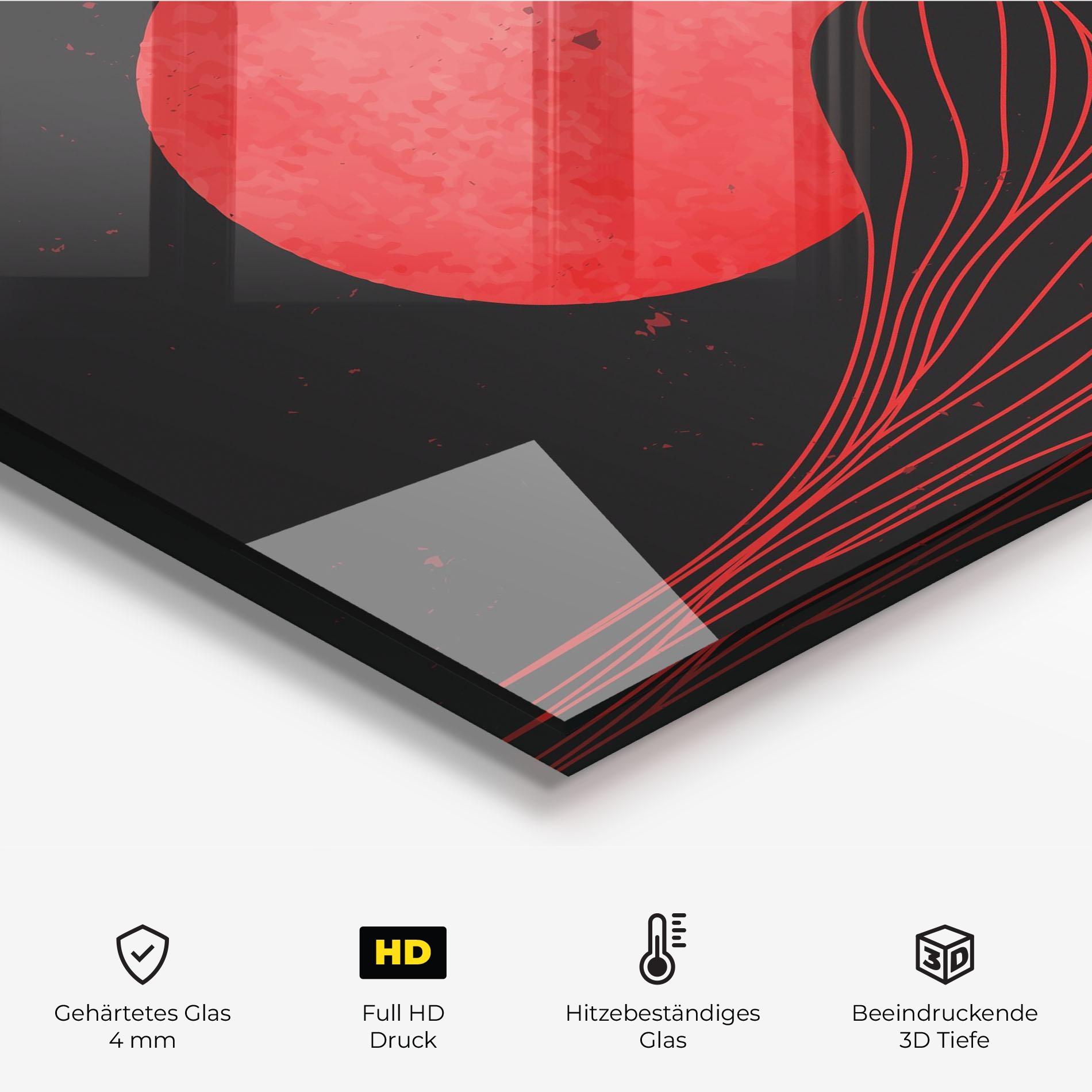 Küchenrückwand Glas Bloody Moon mockup 2