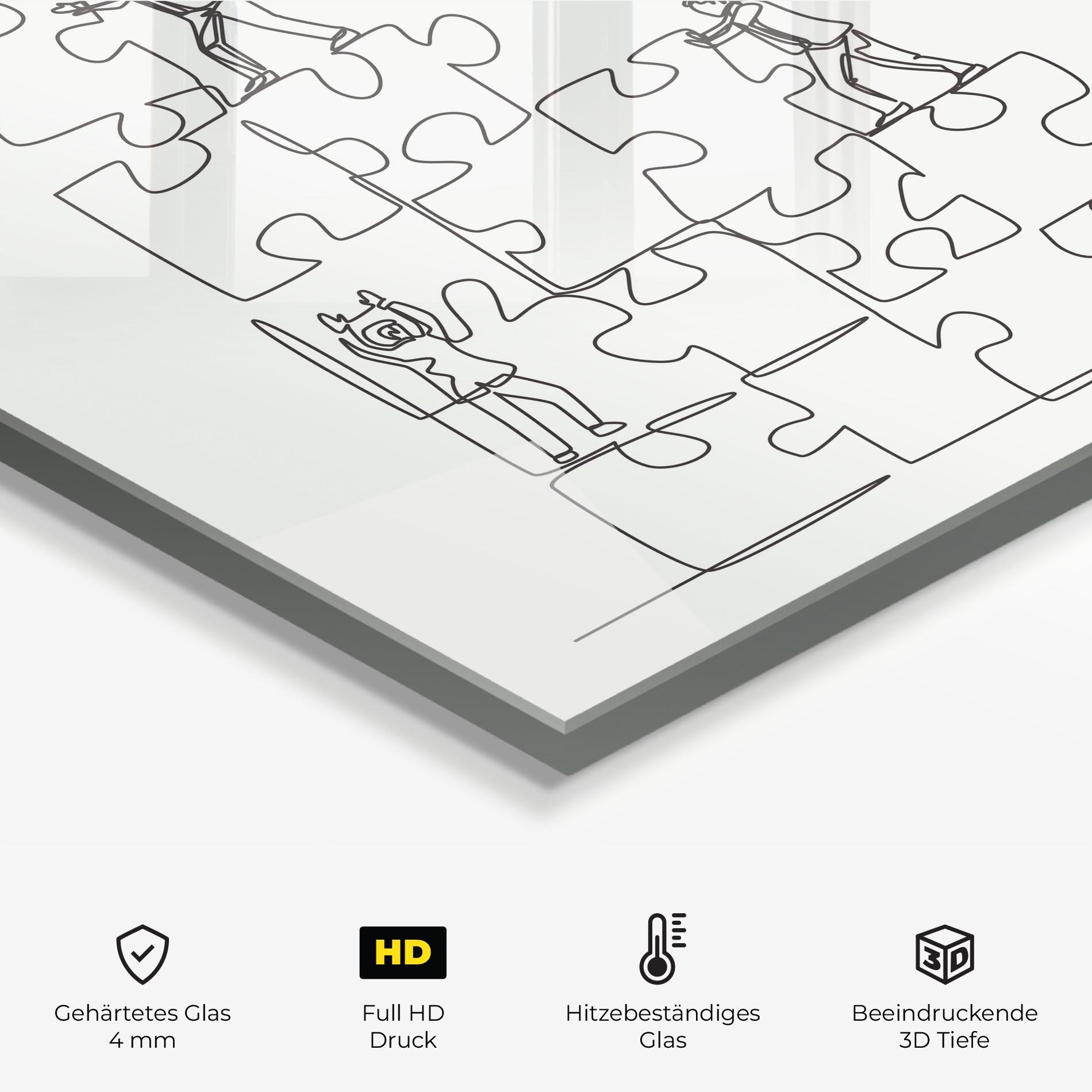 Küchenrückwand Glas Businessman Up mockup 2