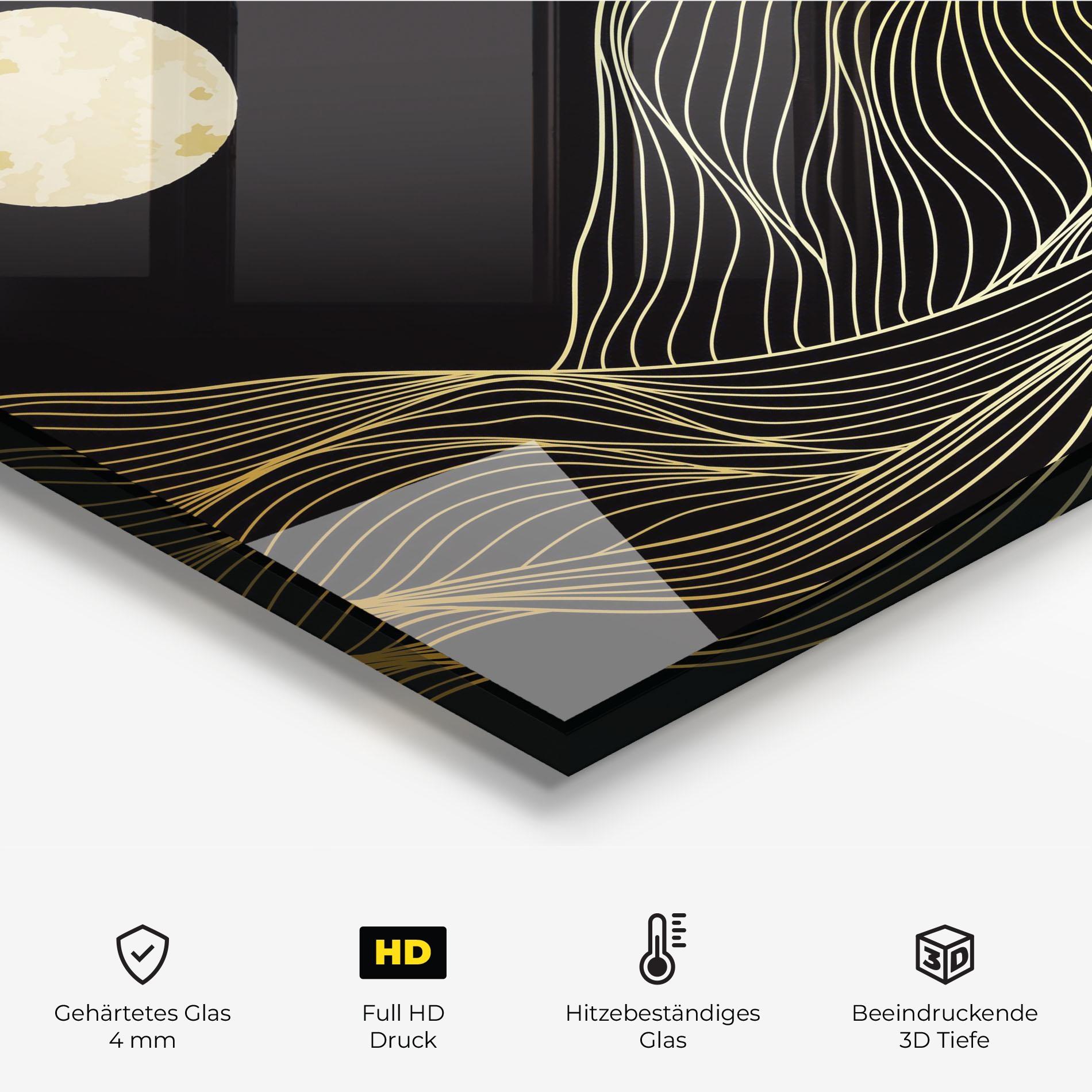 Küchenrückwand Glas Gold Moon mockup 2