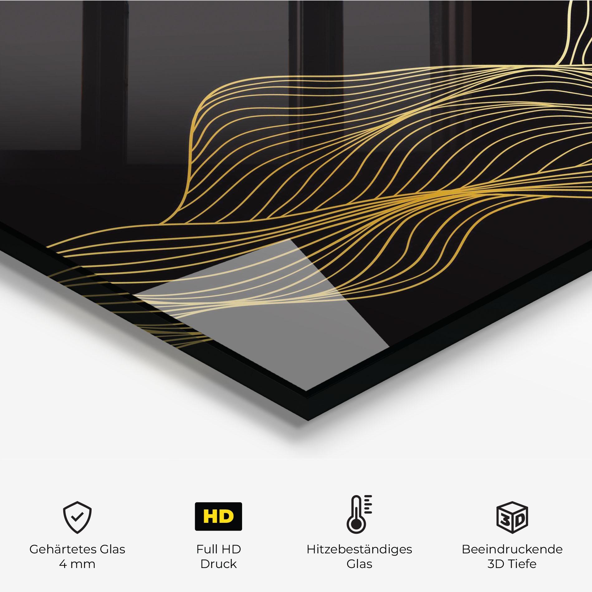 Küchenrückwand Glas Golden Moon mockup 2