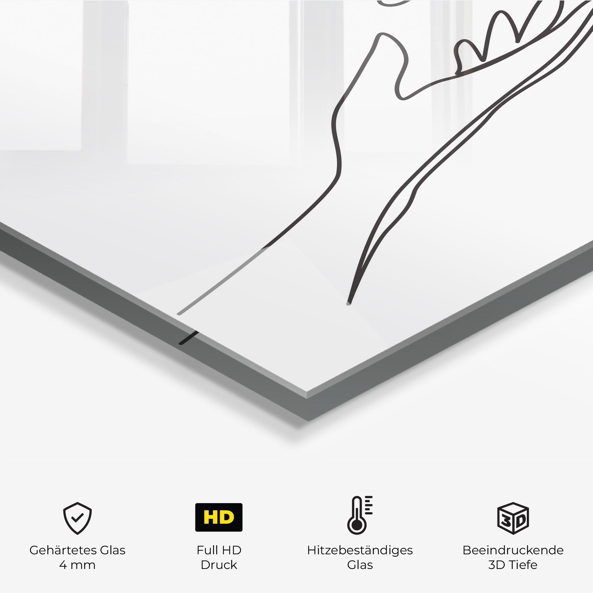 Küchenrückwand Glas Hands Reaching mockup 2