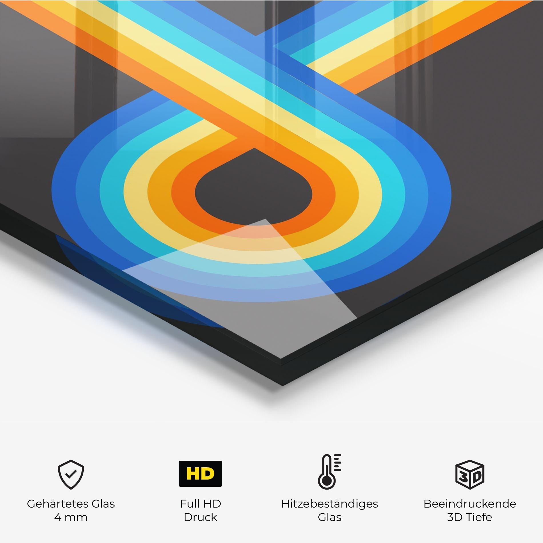 Küchenrückwand Glas Vintage Ranbow mockup 2