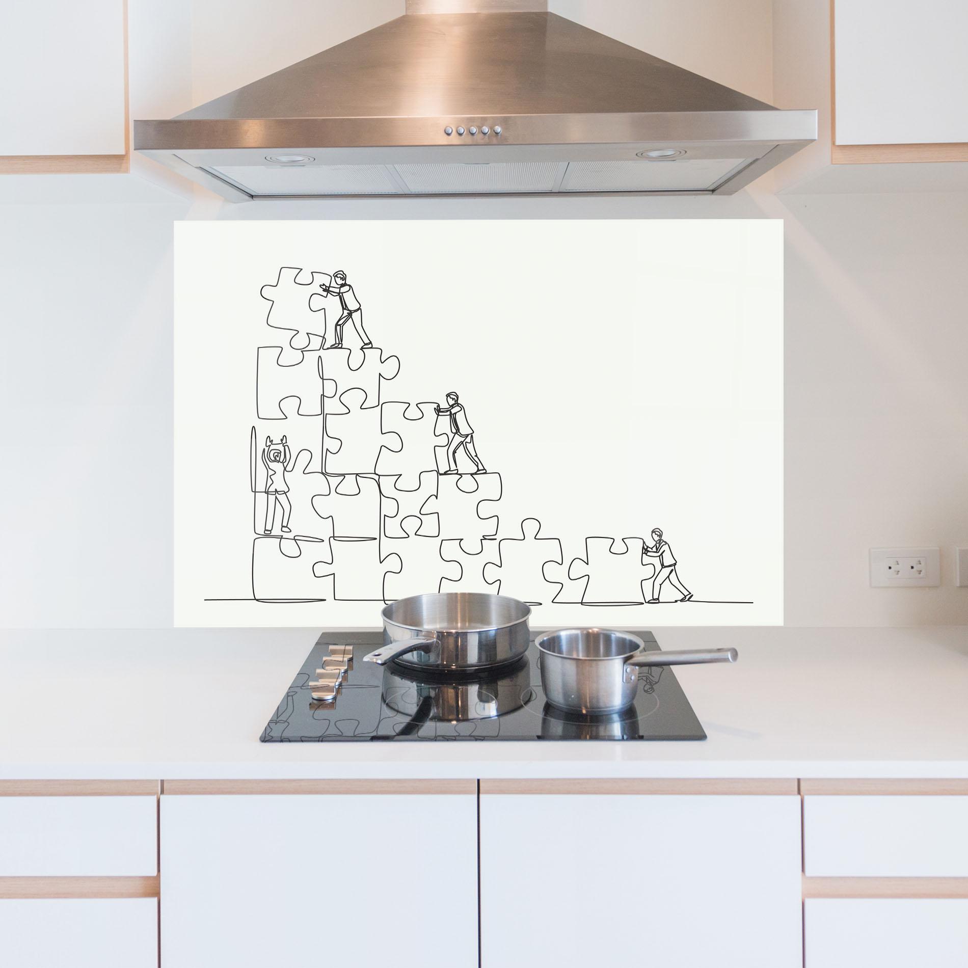 Küchenrückwand Glas Businessman Up mockup 5