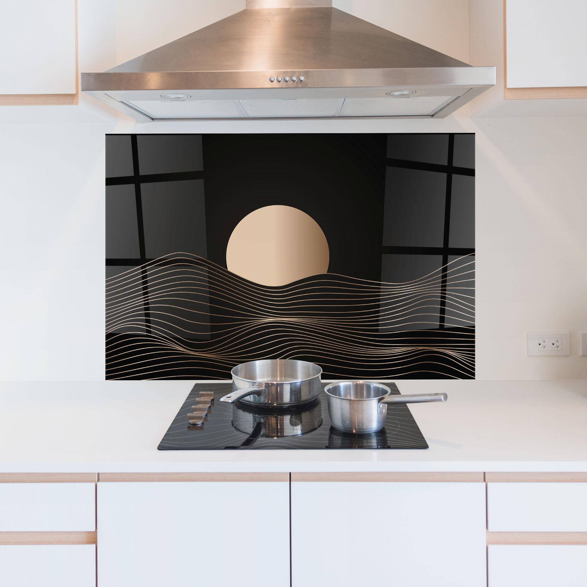 Küchenrückwand Glas Cream Moon mockup 5