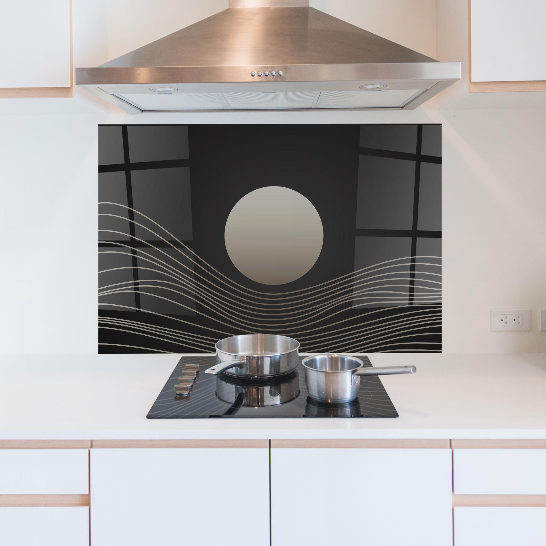 Küchenrückwand Glas Grey Moon mockup 5