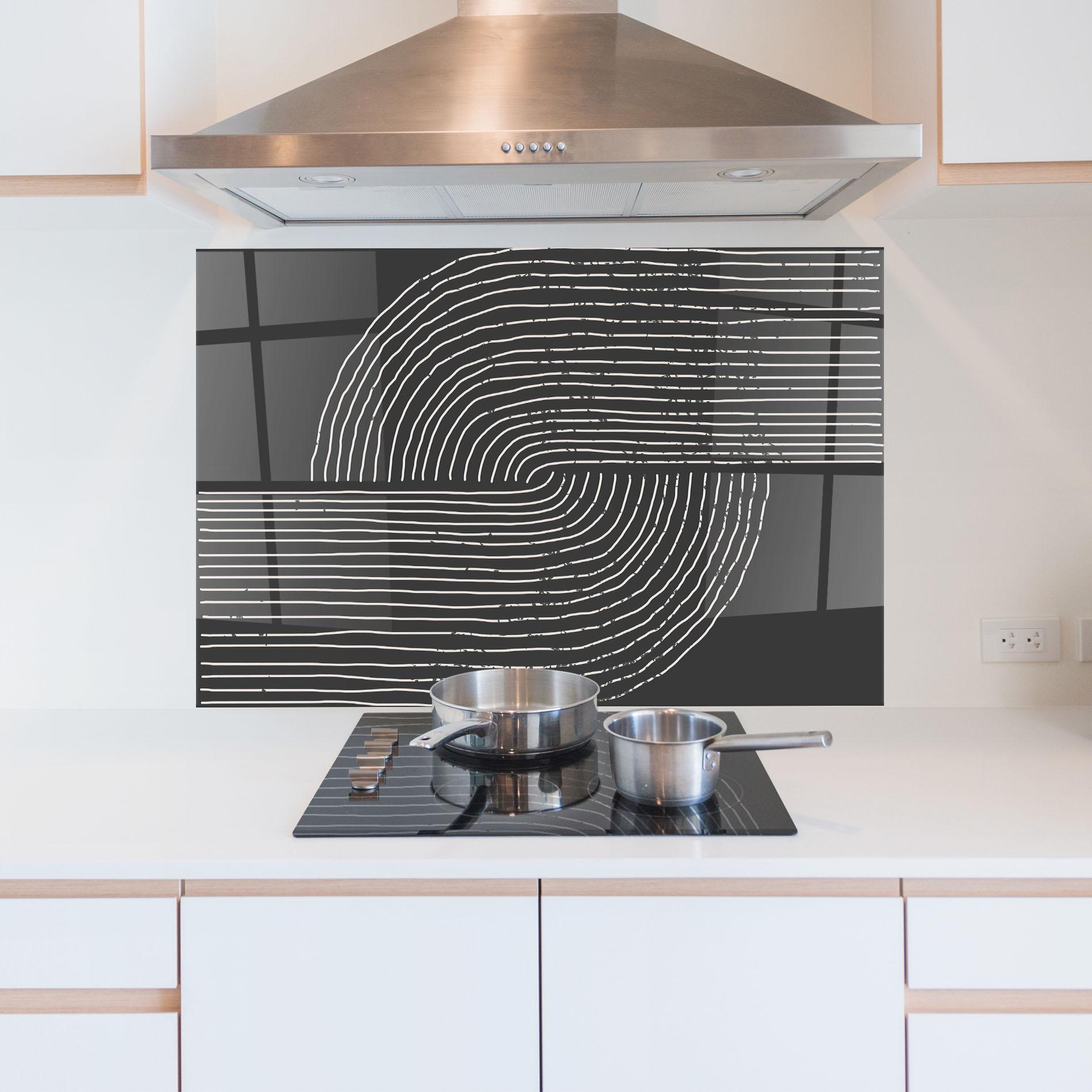 Küchenrückwand Glas Minimalist Circle mockup 5