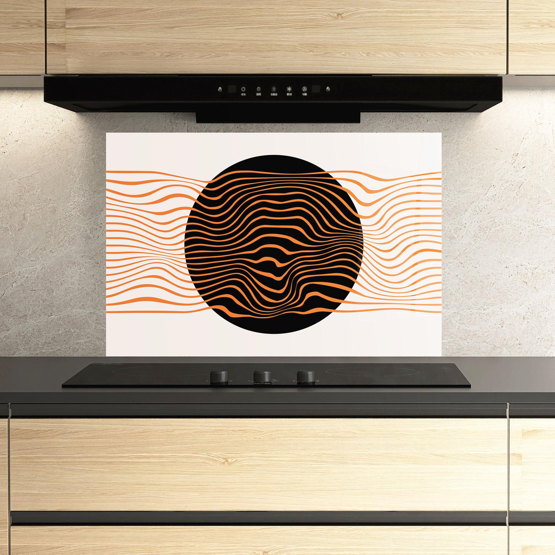 Küchenrückwand Glas Black Circle mockup 3