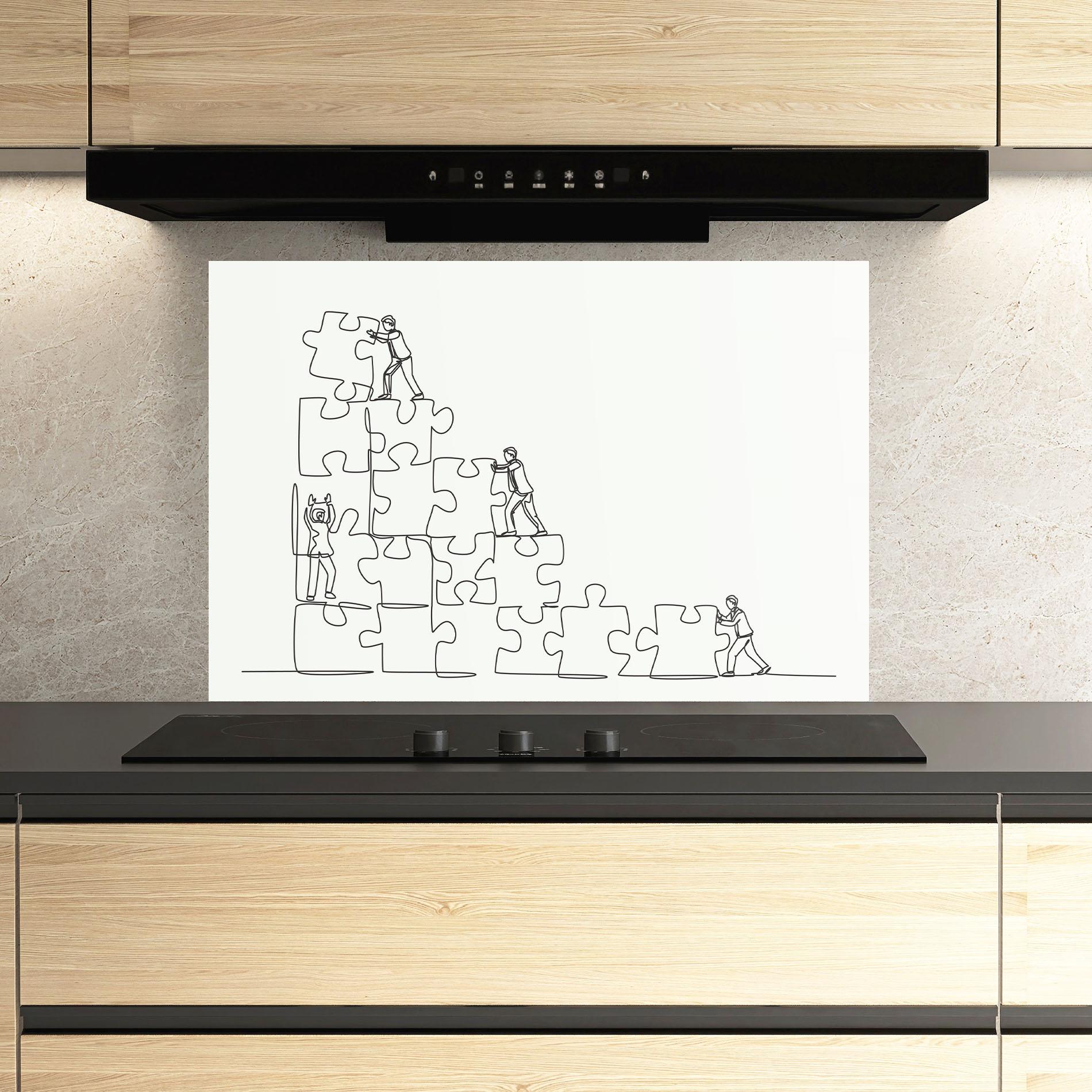 Küchenrückwand Glas Businessman Up mockup 3