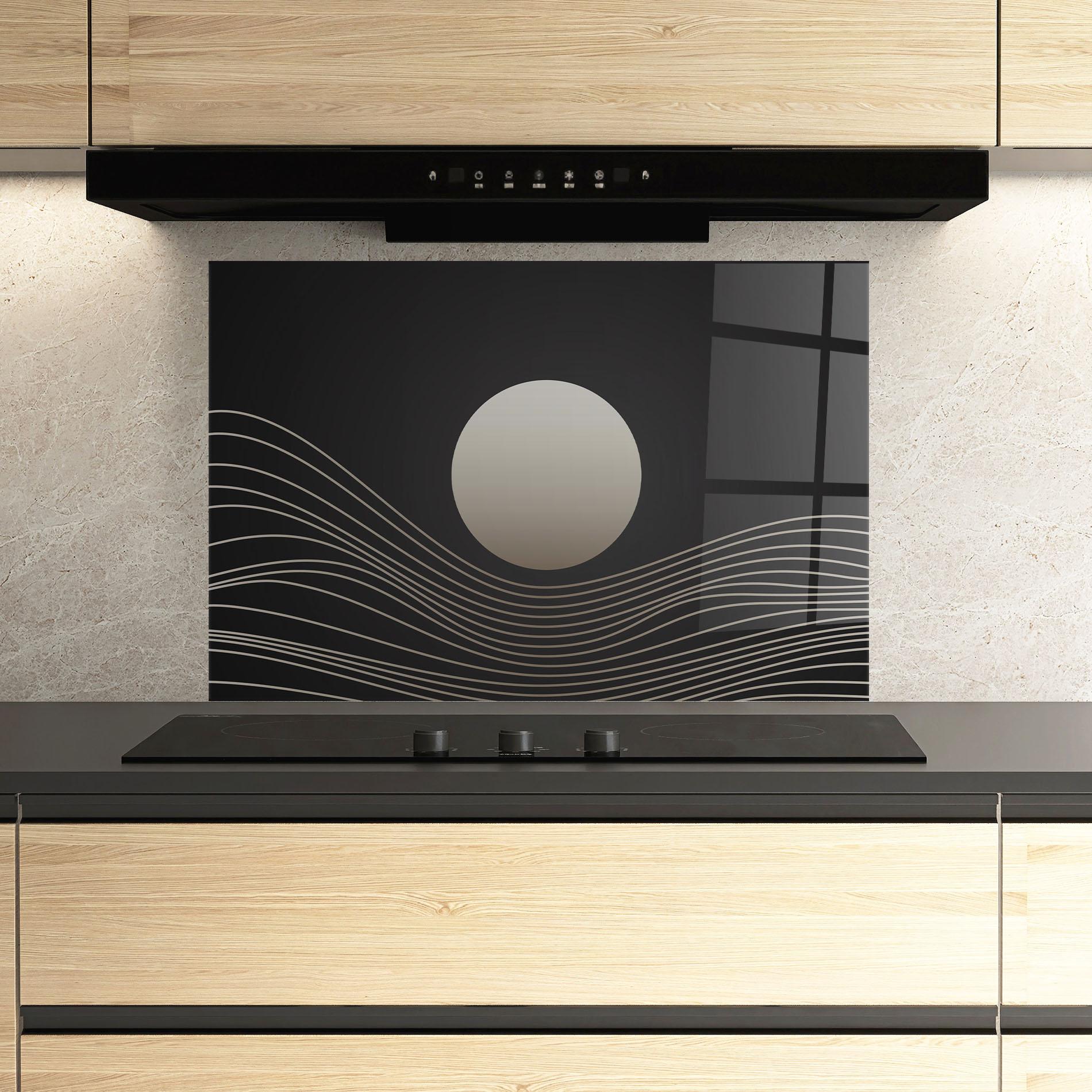 Küchenrückwand Glas Grey Moon mockup 3