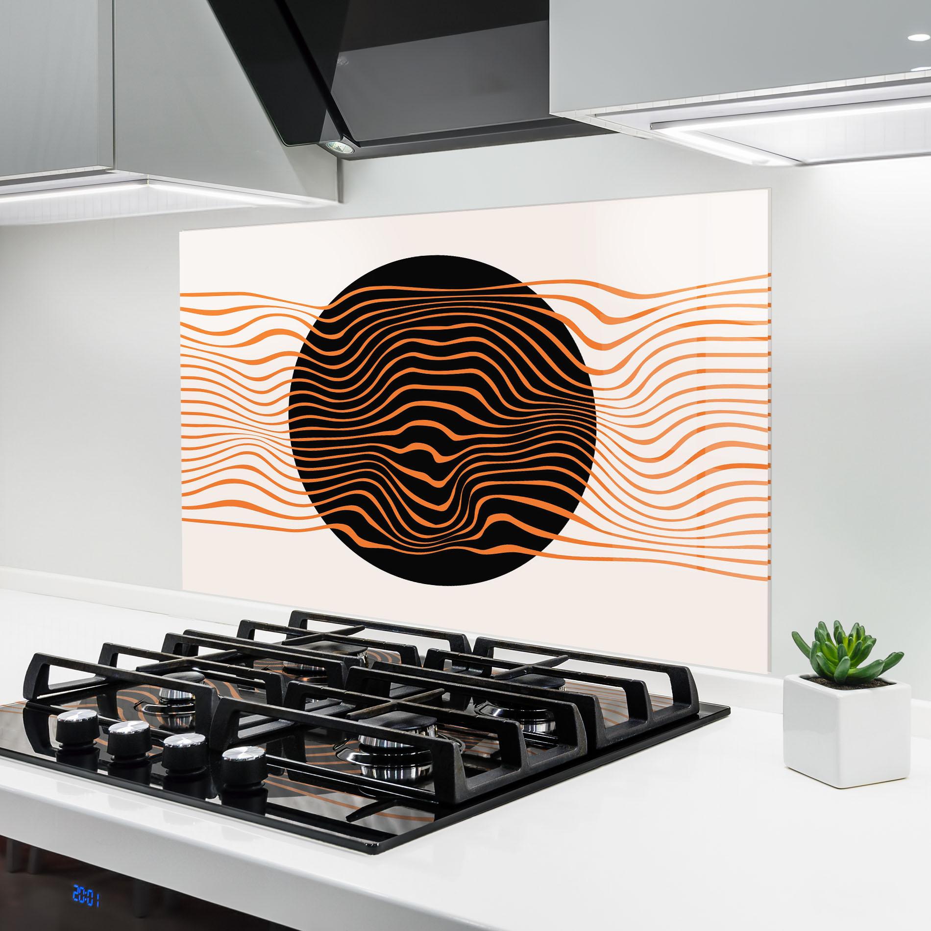 Küchenrückwand Glas Black Circle mockup 6