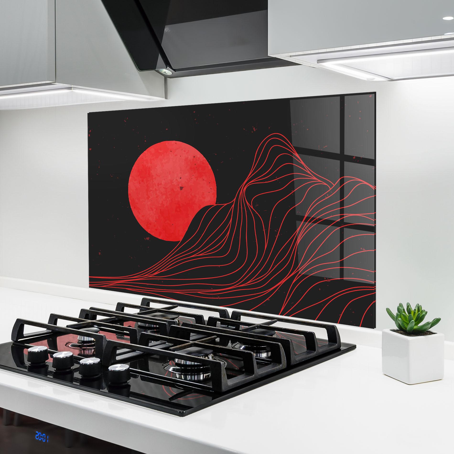 Küchenrückwand Glas Bloody Moon mockup 6