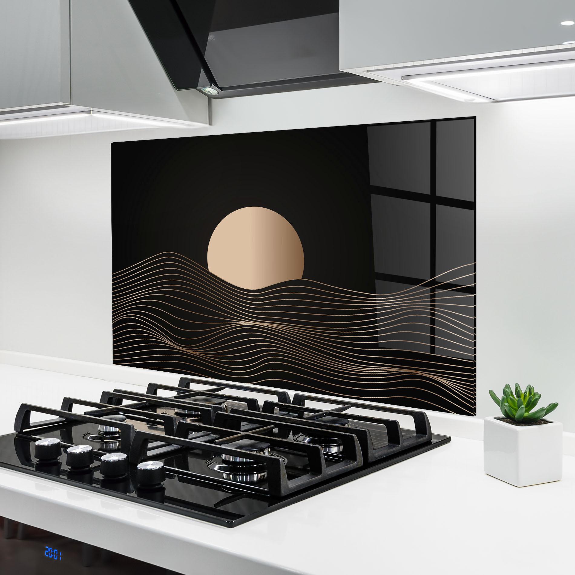 Küchenrückwand Glas Cream Moon mockup 6