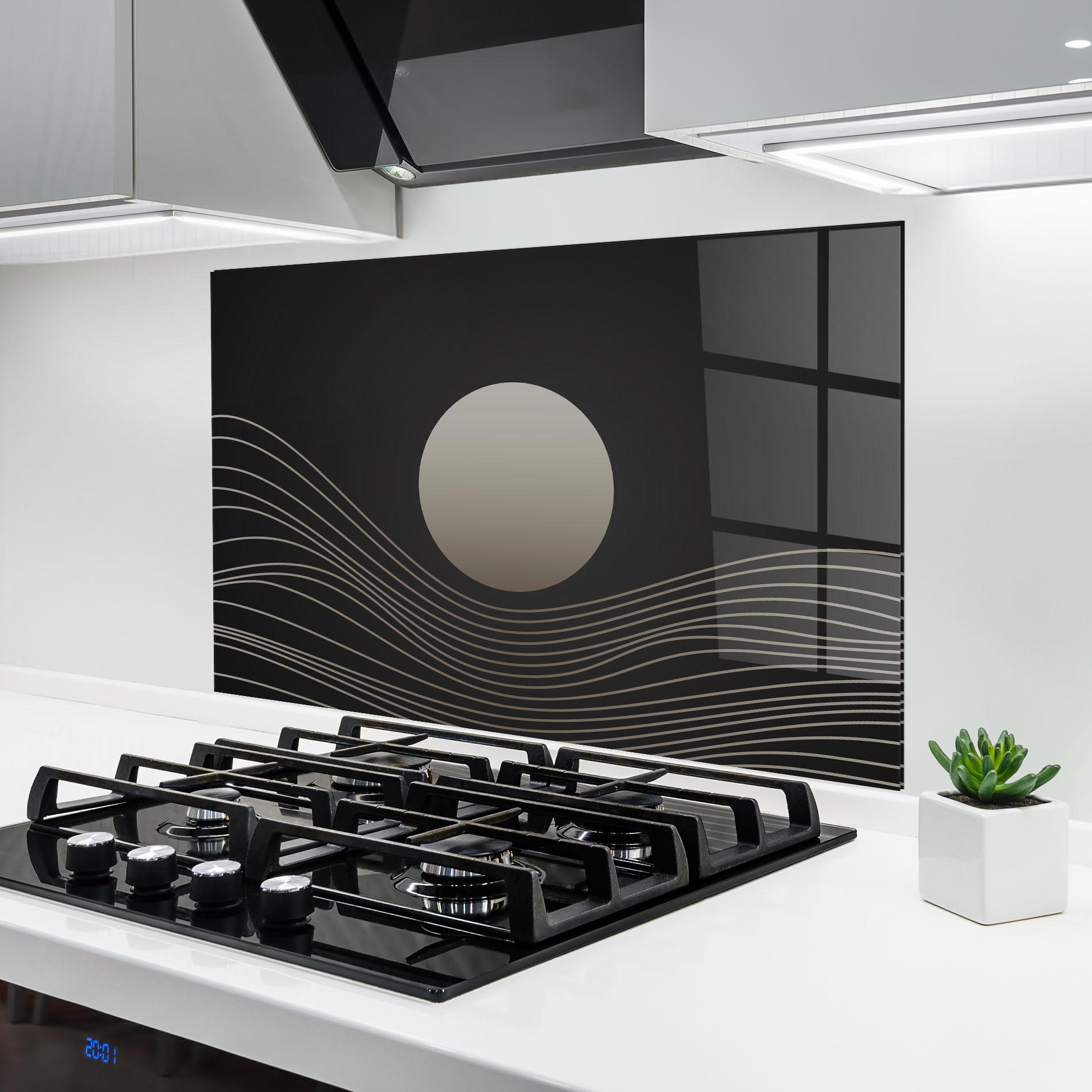 Küchenrückwand Glas Grey Moon mockup 6