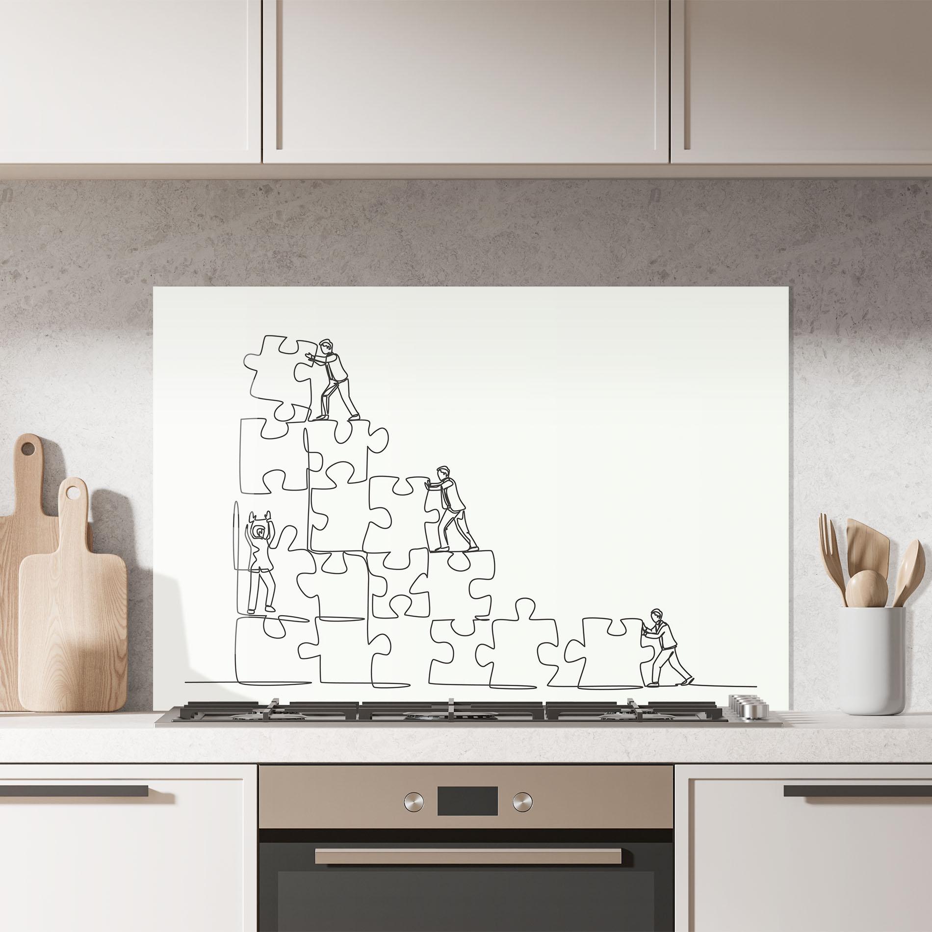 Küchenrückwand Glas Businessman Up mockup 7