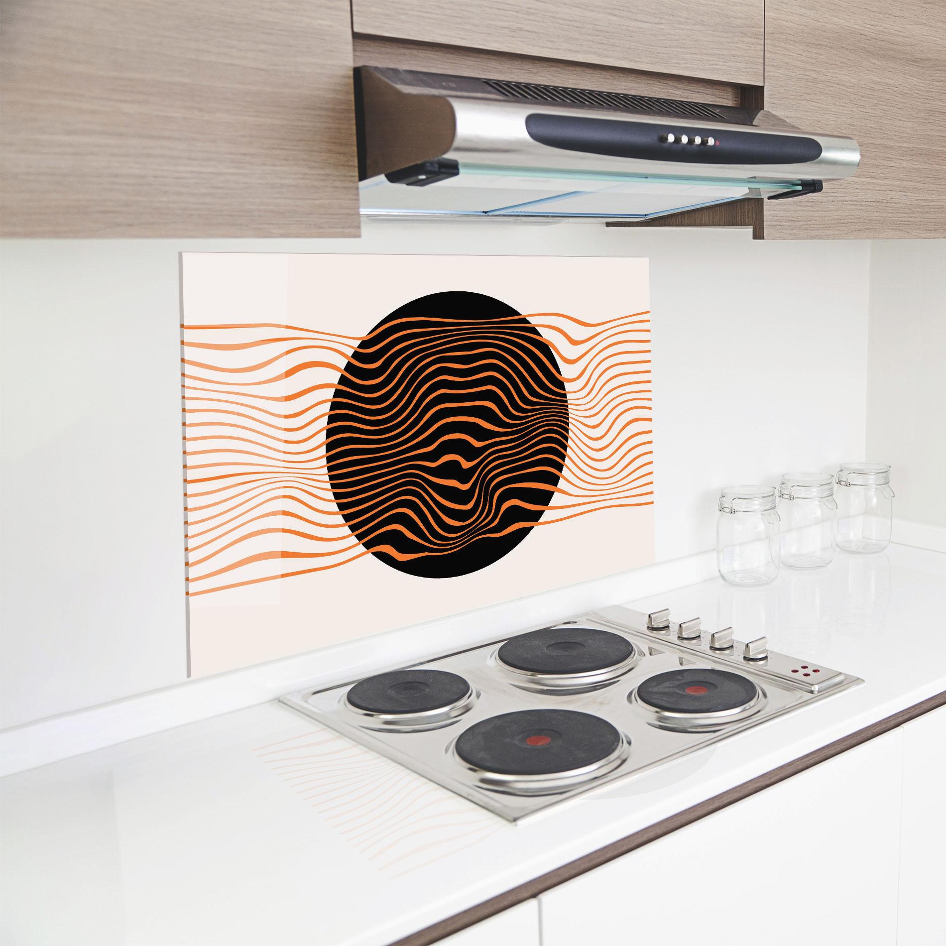 Küchenrückwand Glas Black Circle mockup 8