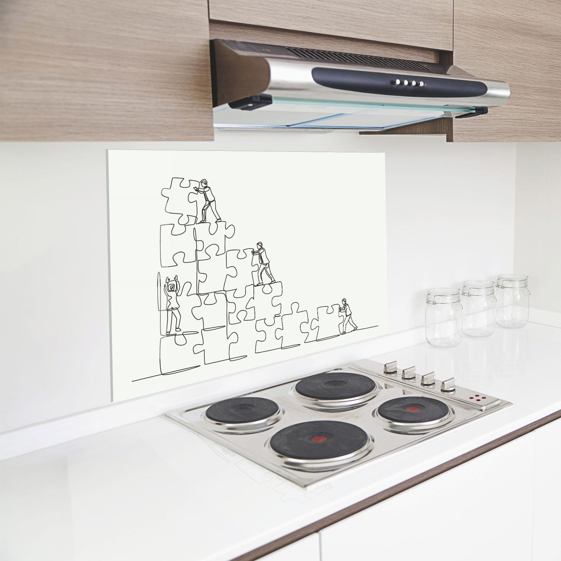 Küchenrückwand Glas Businessman Up mockup 8