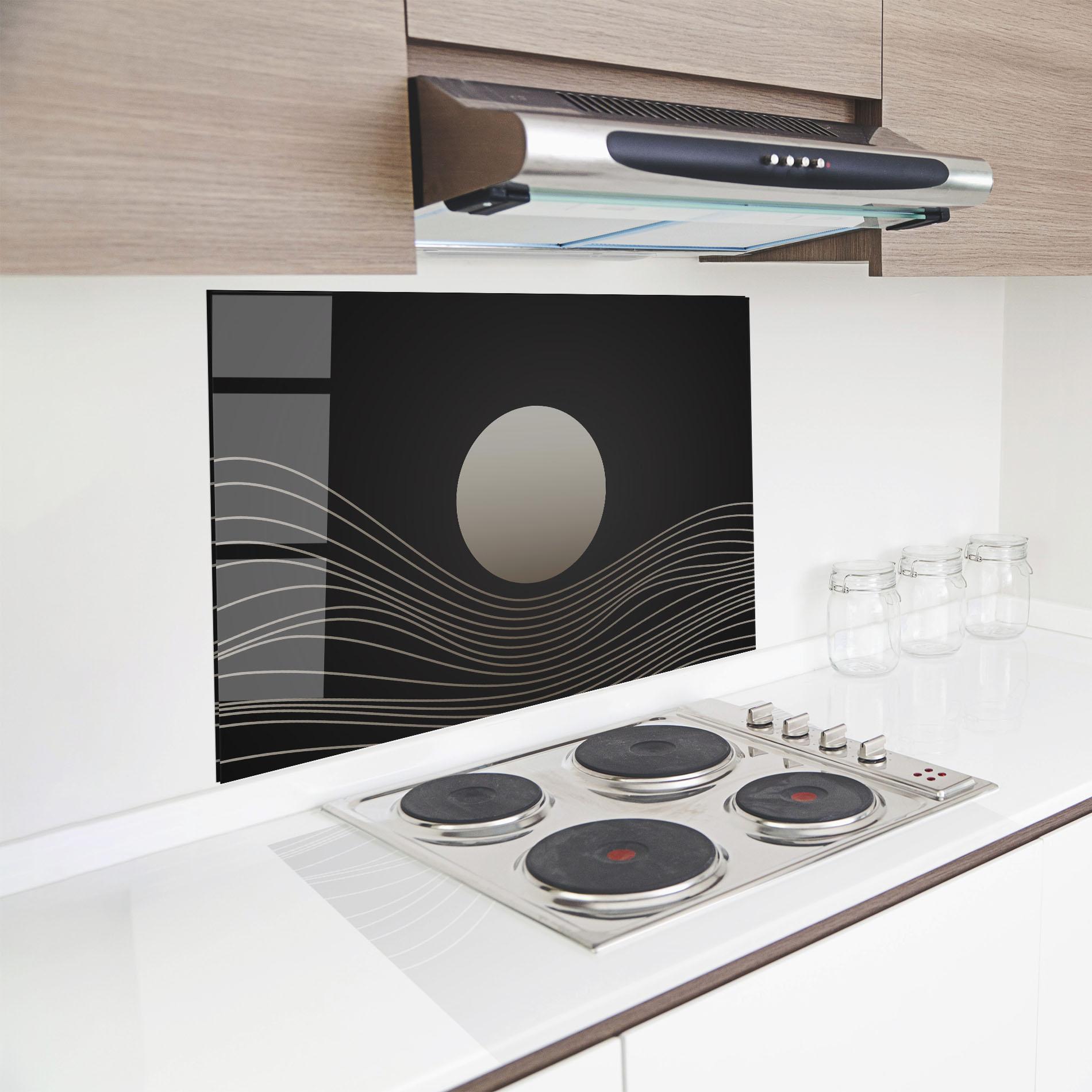Küchenrückwand Glas Grey Moon mockup 8