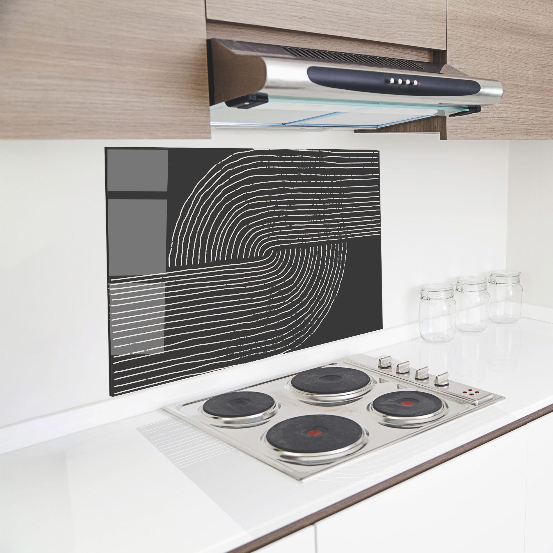 Küchenrückwand Glas Minimalist Circle mockup 8