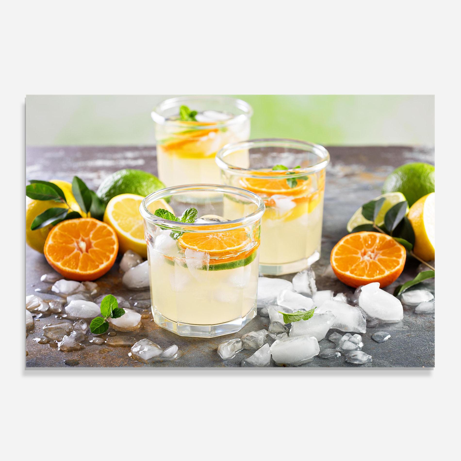 Küchenrückwand Glas Citrus Fruit Lemonade mockup 0