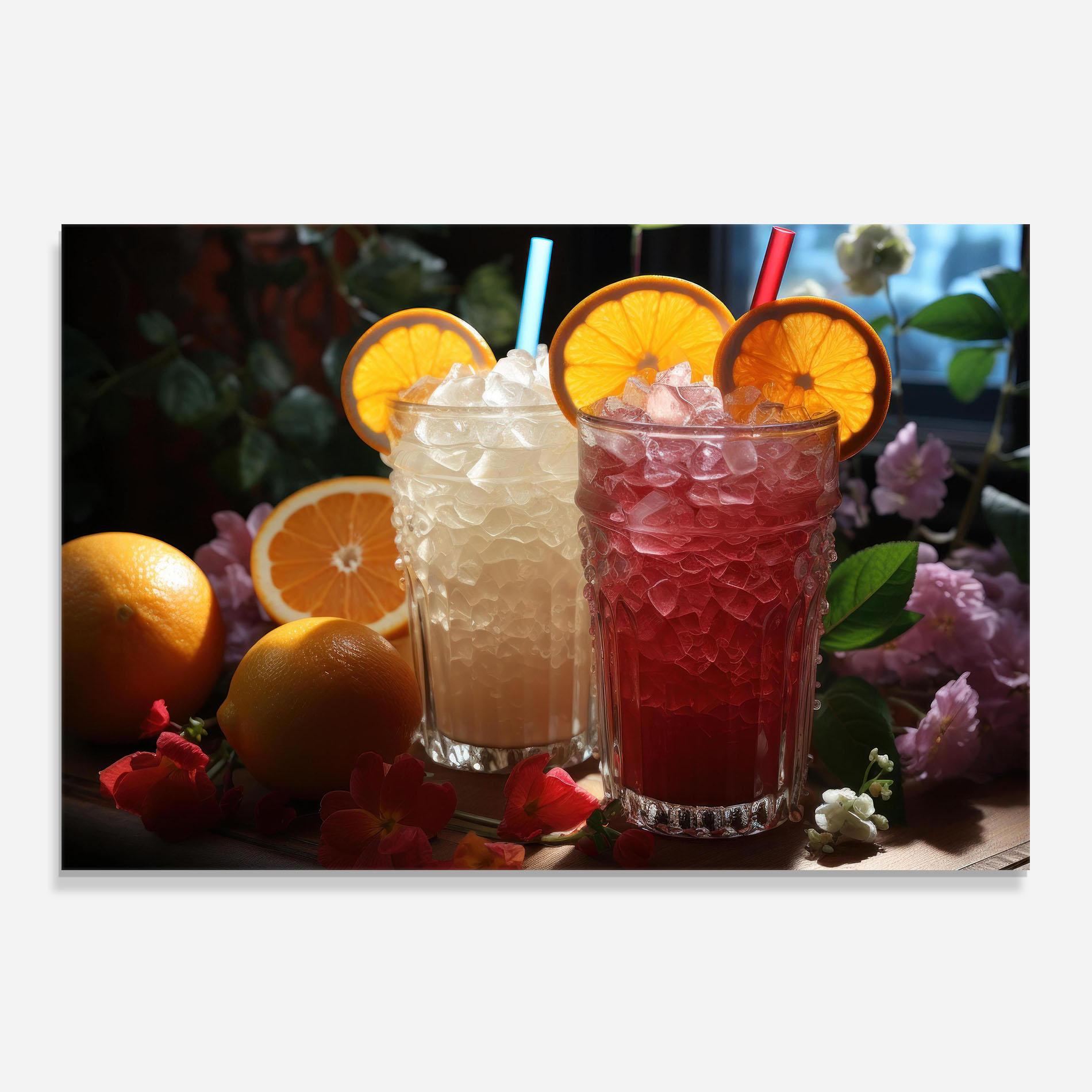 Küchenrückwand Glas Citrus Smoothie Drink mockup 0