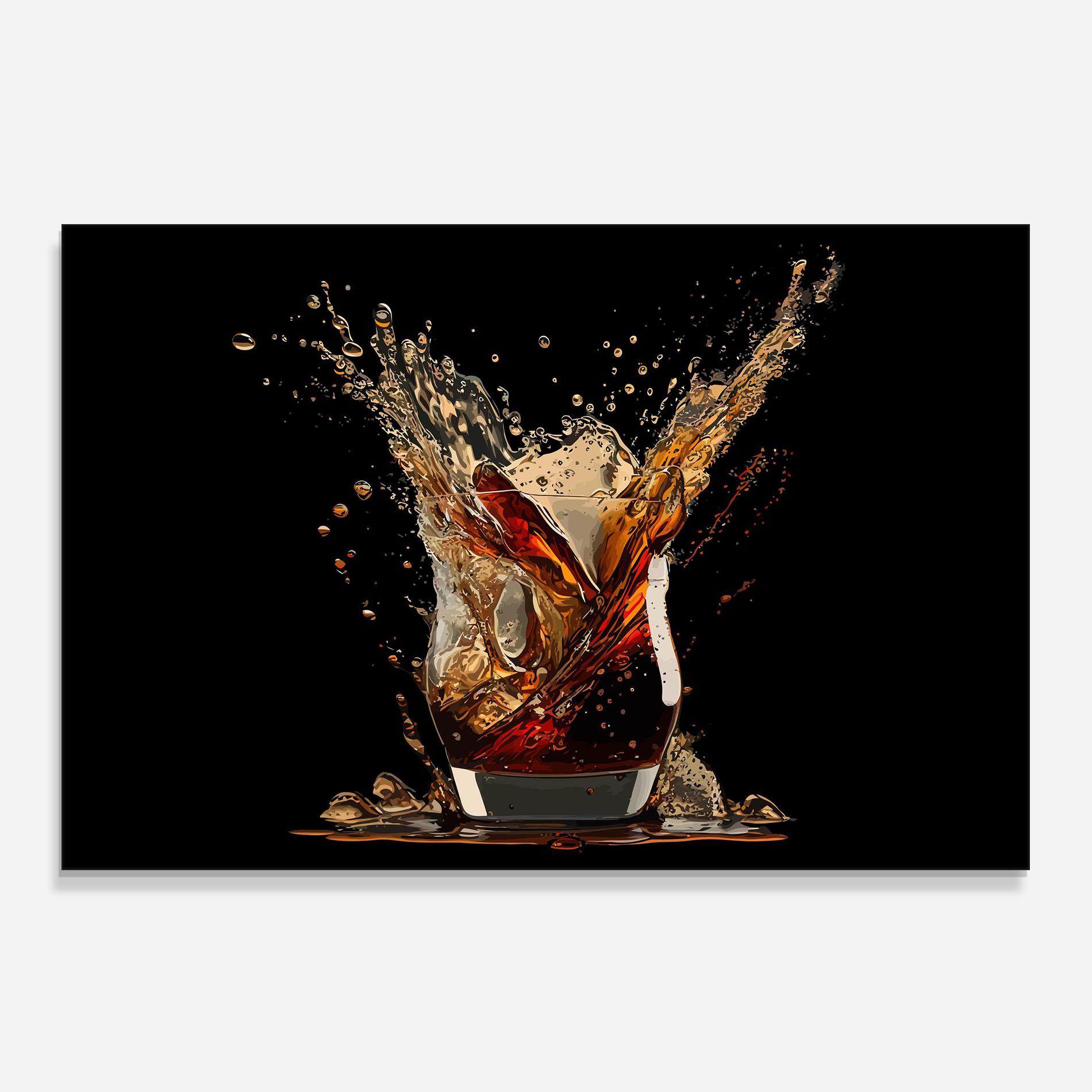 Küchenrückwand Glas Cola Splash mockup 0