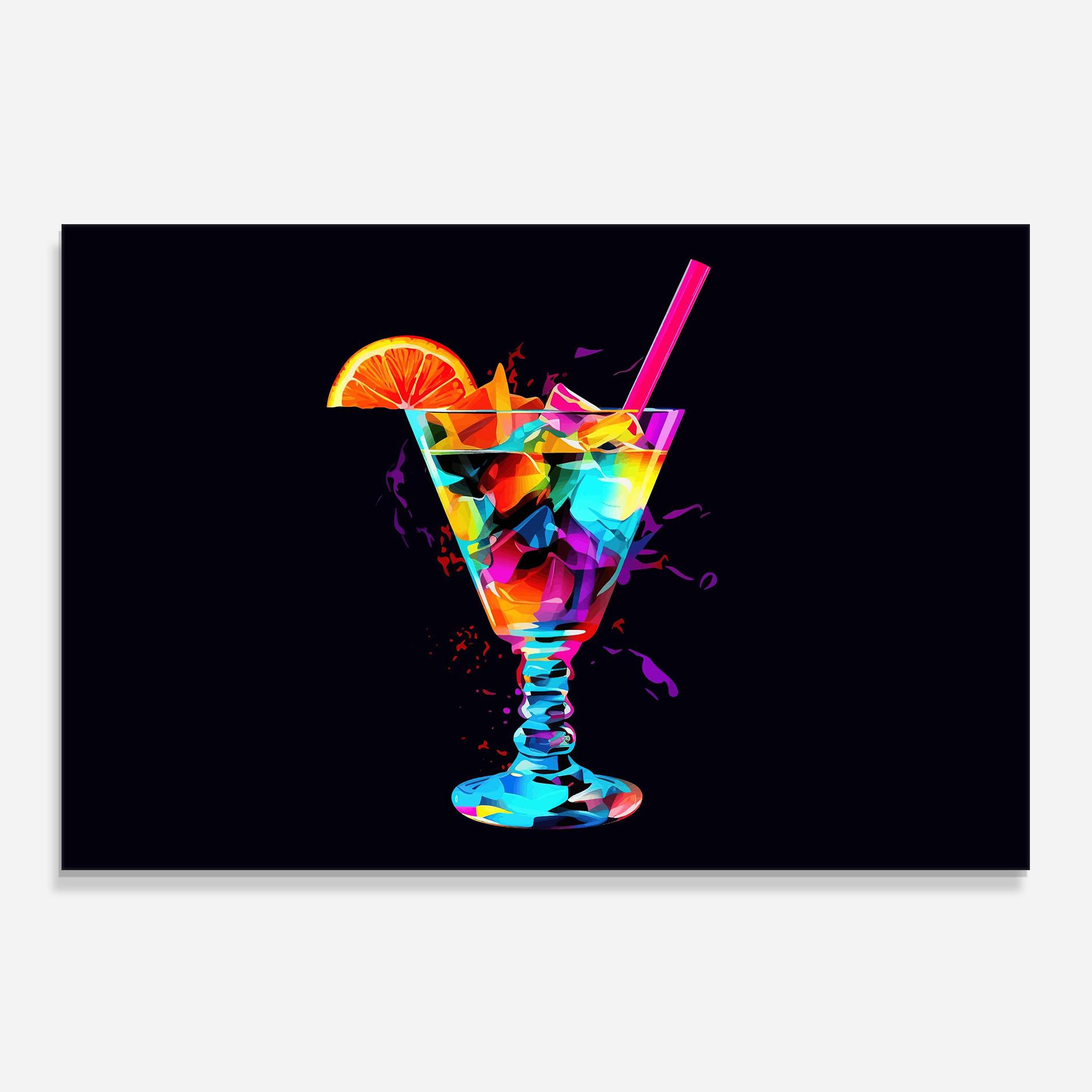 Küchenrückwand Glas Colorful Cocktail mockup 0