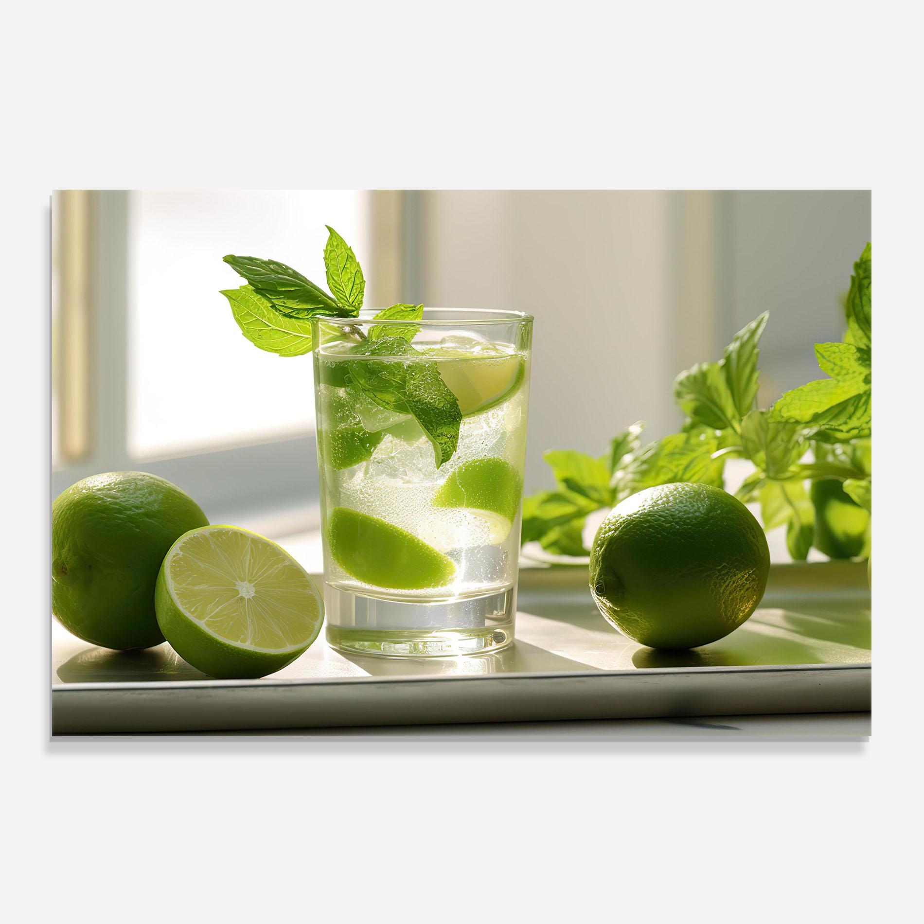 Küchenrückwand Glas Mint Lime Glass mockup 0