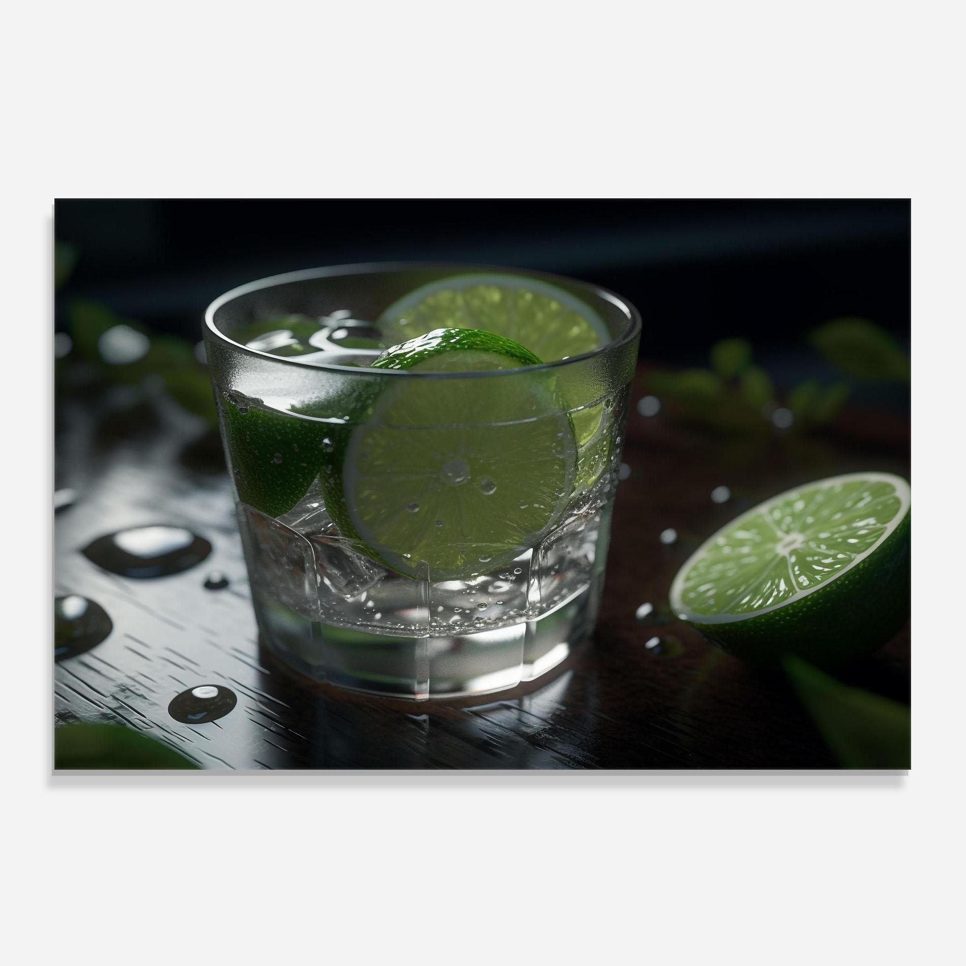 Küchenrückwand Glas Mojito Cocktail mockup 0
