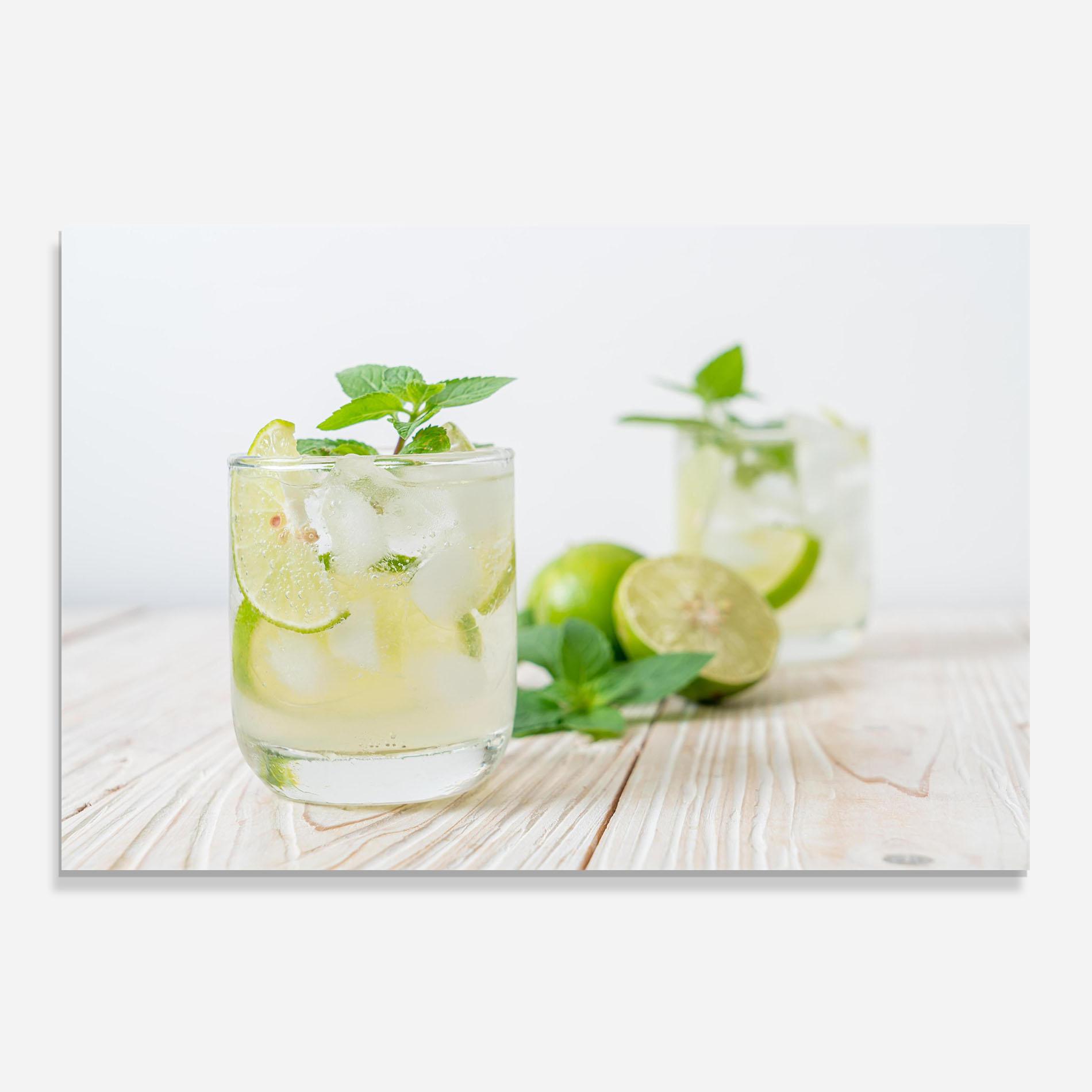 Küchenrückwand Glas Soda Mint Drink mockup 0