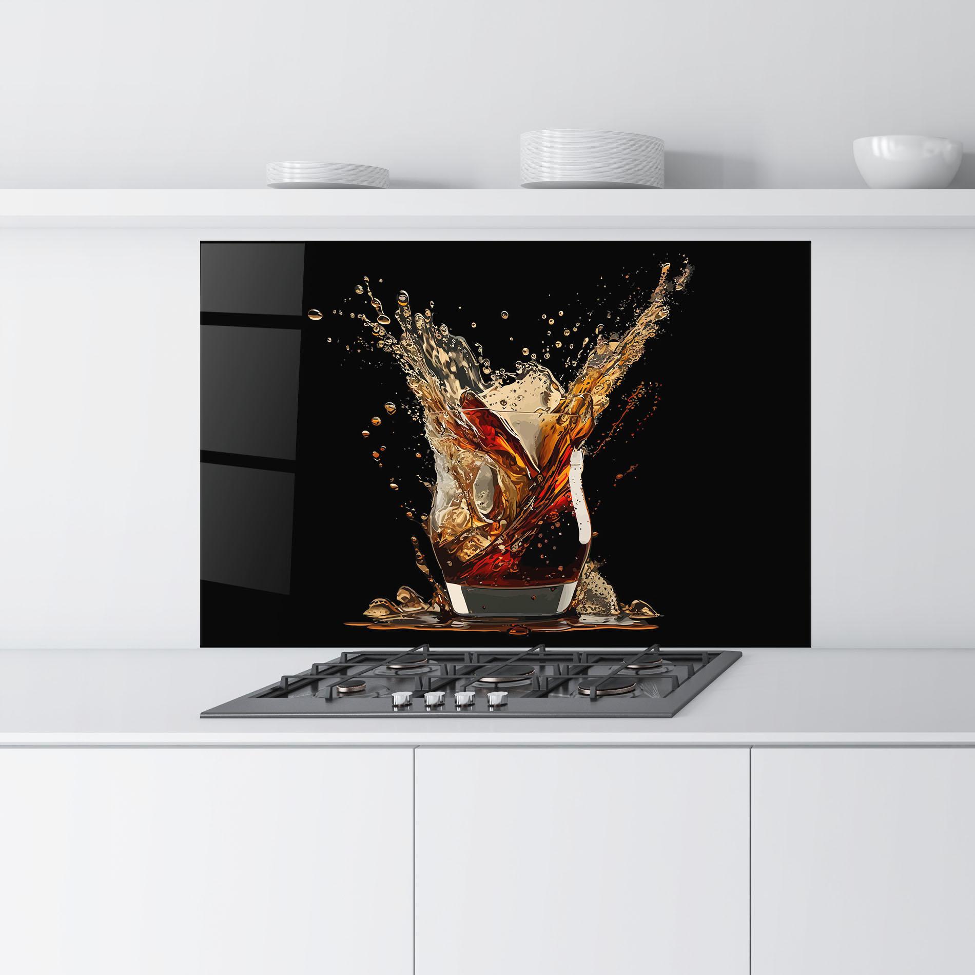 Küchenrückwand Glas Cola Splash mockup 9