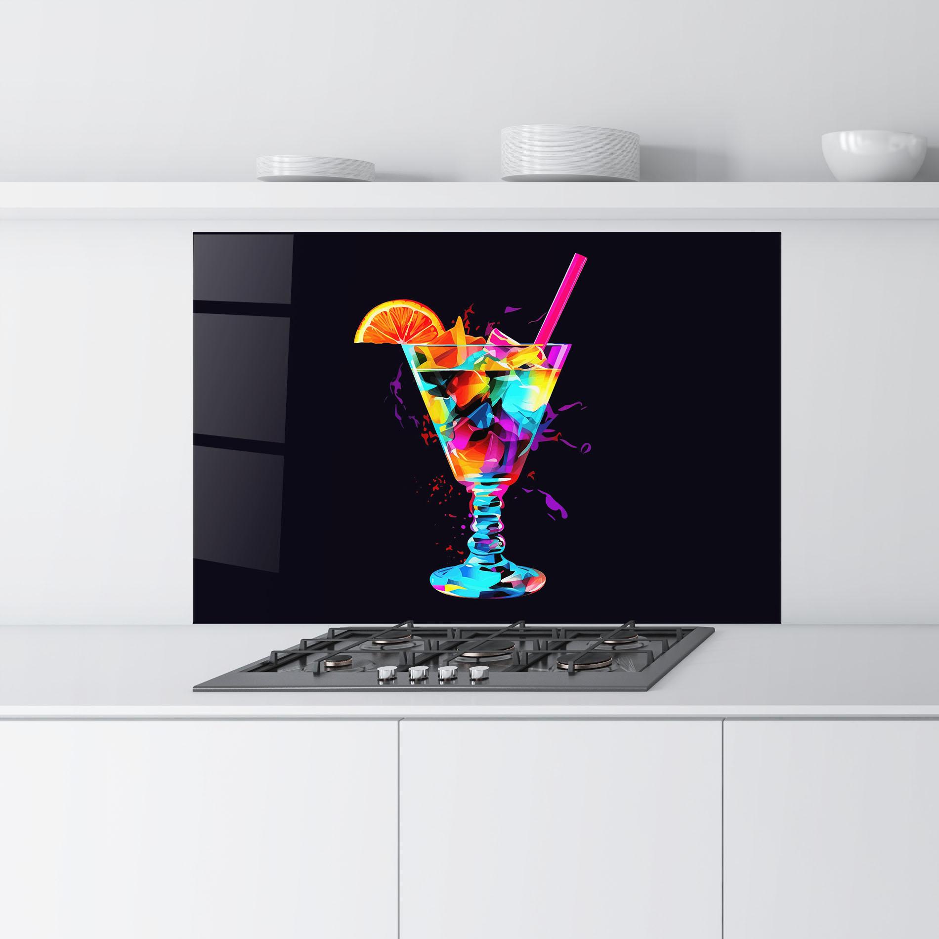 Küchenrückwand Glas Colorful Cocktail mockup 9