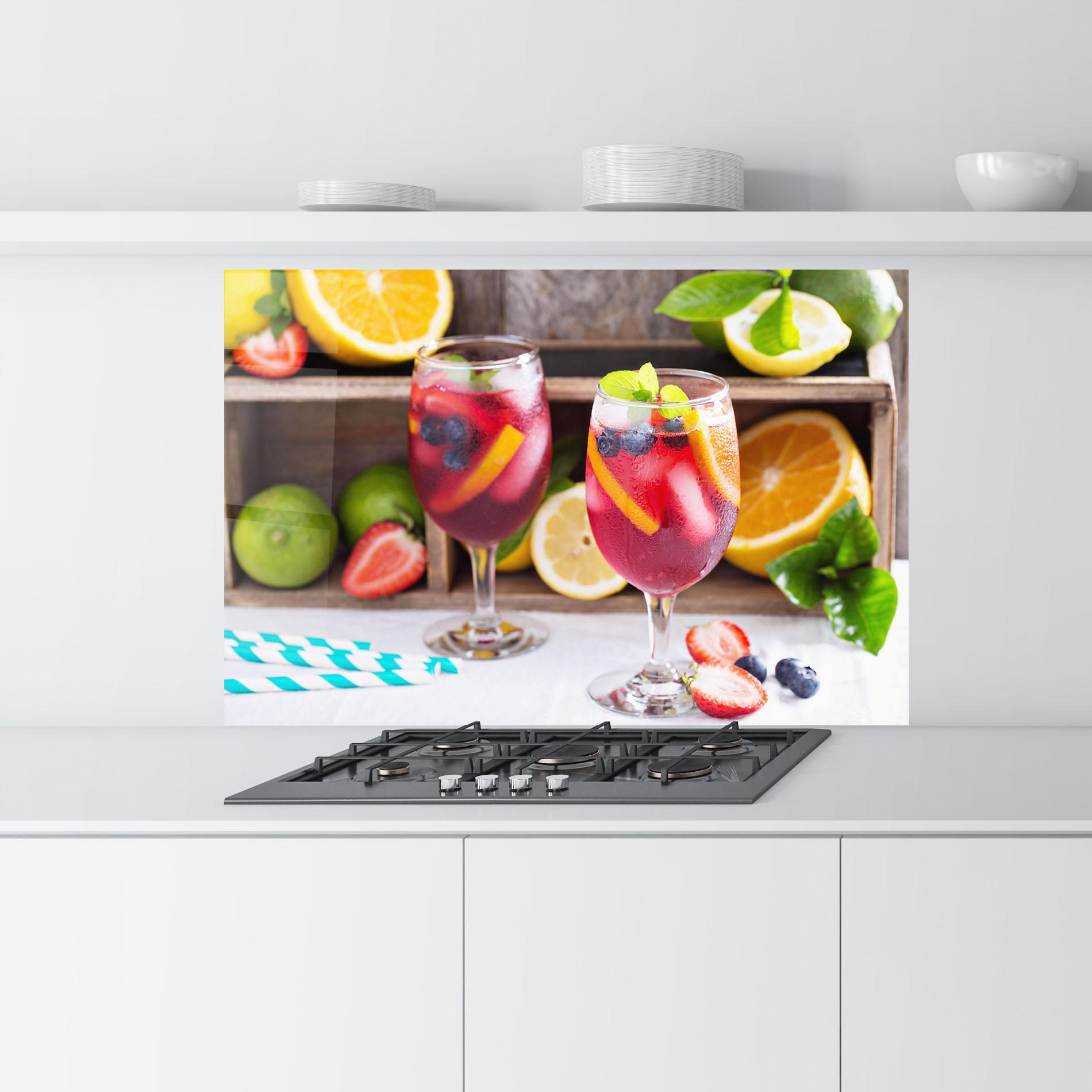 Küchenrückwand Glas Colorful Summer Drink mockup 9