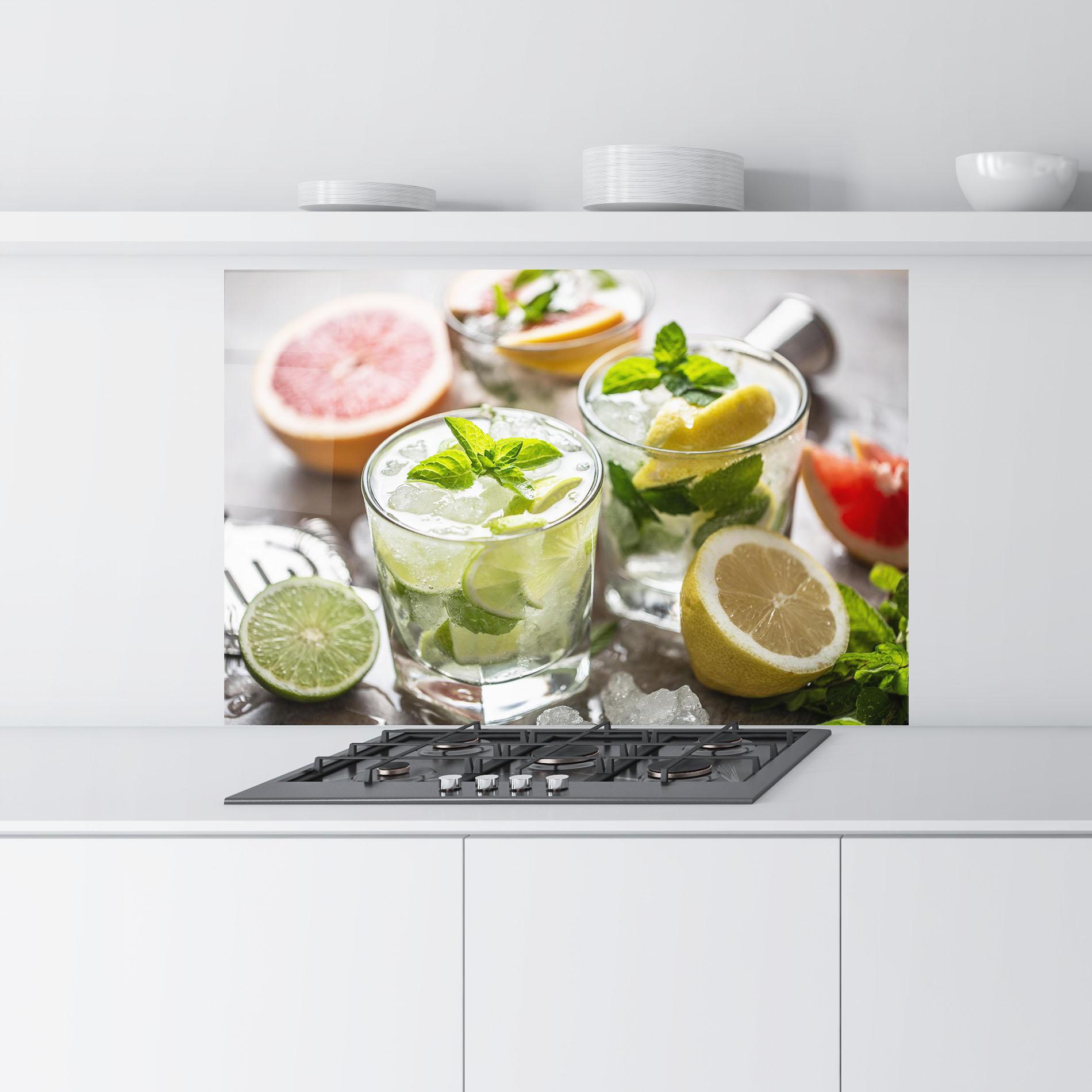 Küchenrückwand Glas Gin Tonic Drink mockup 9