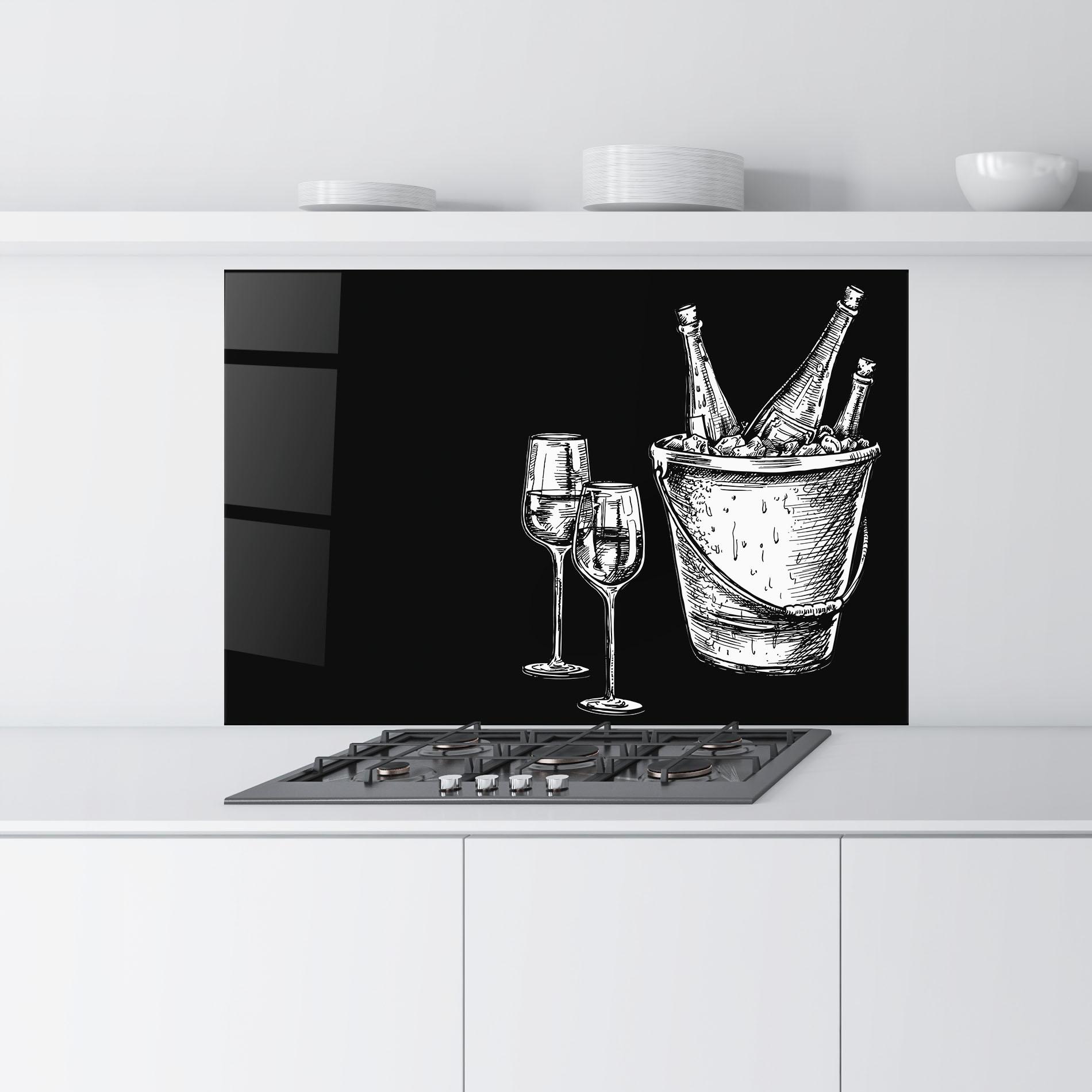 Küchenrückwand Glas Ice Wine mockup 9